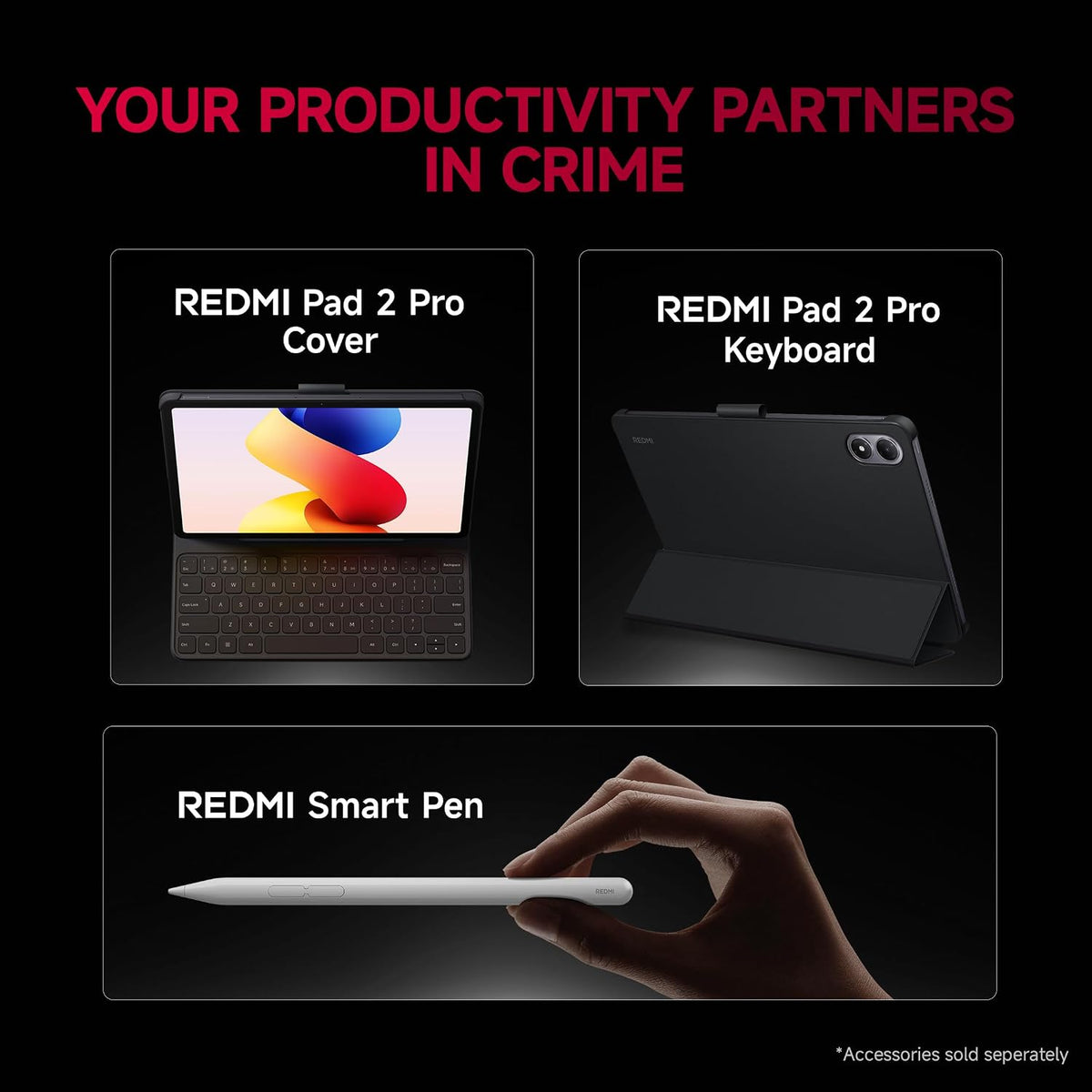 Redmi Pad 2 Pro, 12.1-inch (30.73 CM), LCD Display - 2.5K Sharp & Clear, 8GB RAM, 128GB ROM, Wi-Fi, Quad Speakers, Dolby Atmos, Graphite Grey, AI Enabled