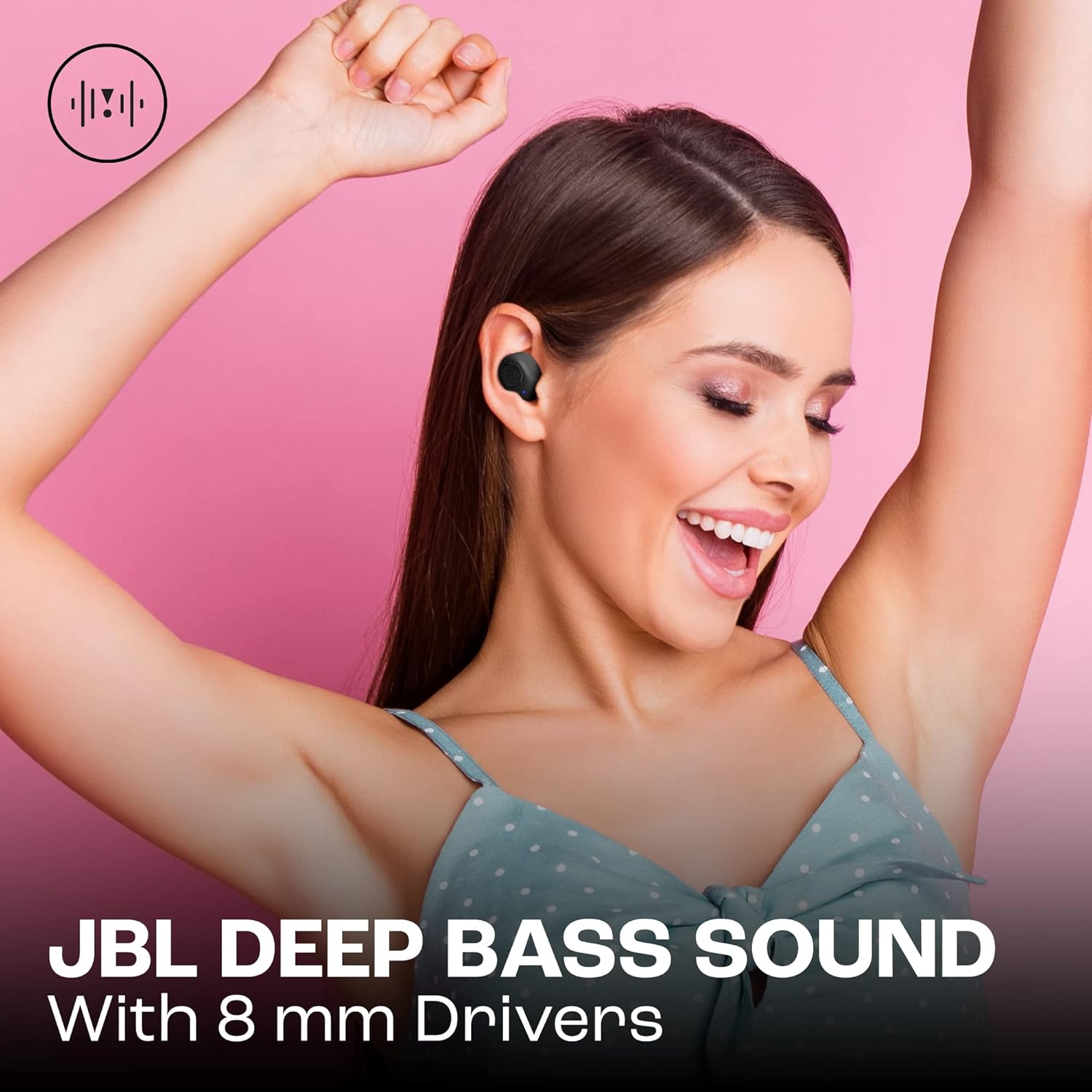 JBL Wave Buds in-Ear Wireless Earbuds (TWS) with Mic,App for Customized Extra Bass Eq,32 Hours Battery&Quick Charge,Ip54 Water&Dust Resistance,Ambient Aware&Talk-Thru,Google Fastpair (Black)