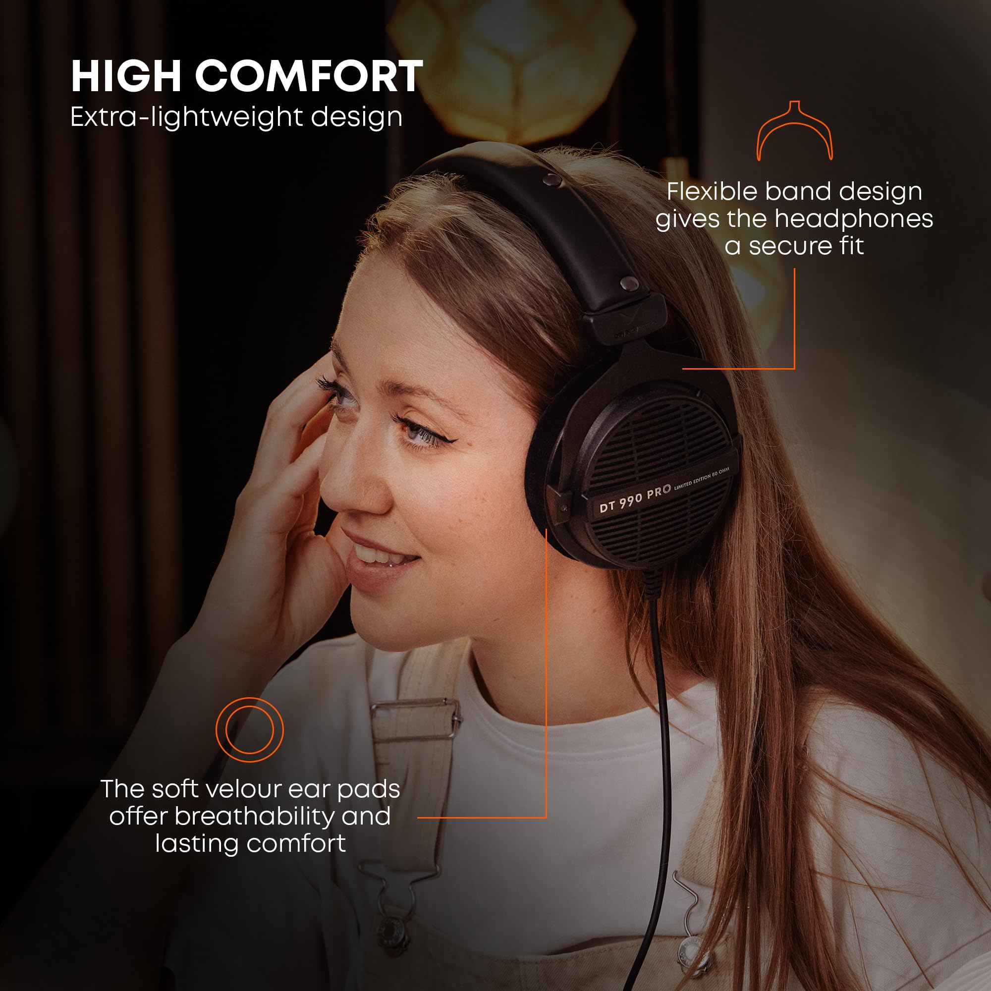 beyerdynamic DT 990 PRO Over Ear Wired Studio Headphones - Unboxed