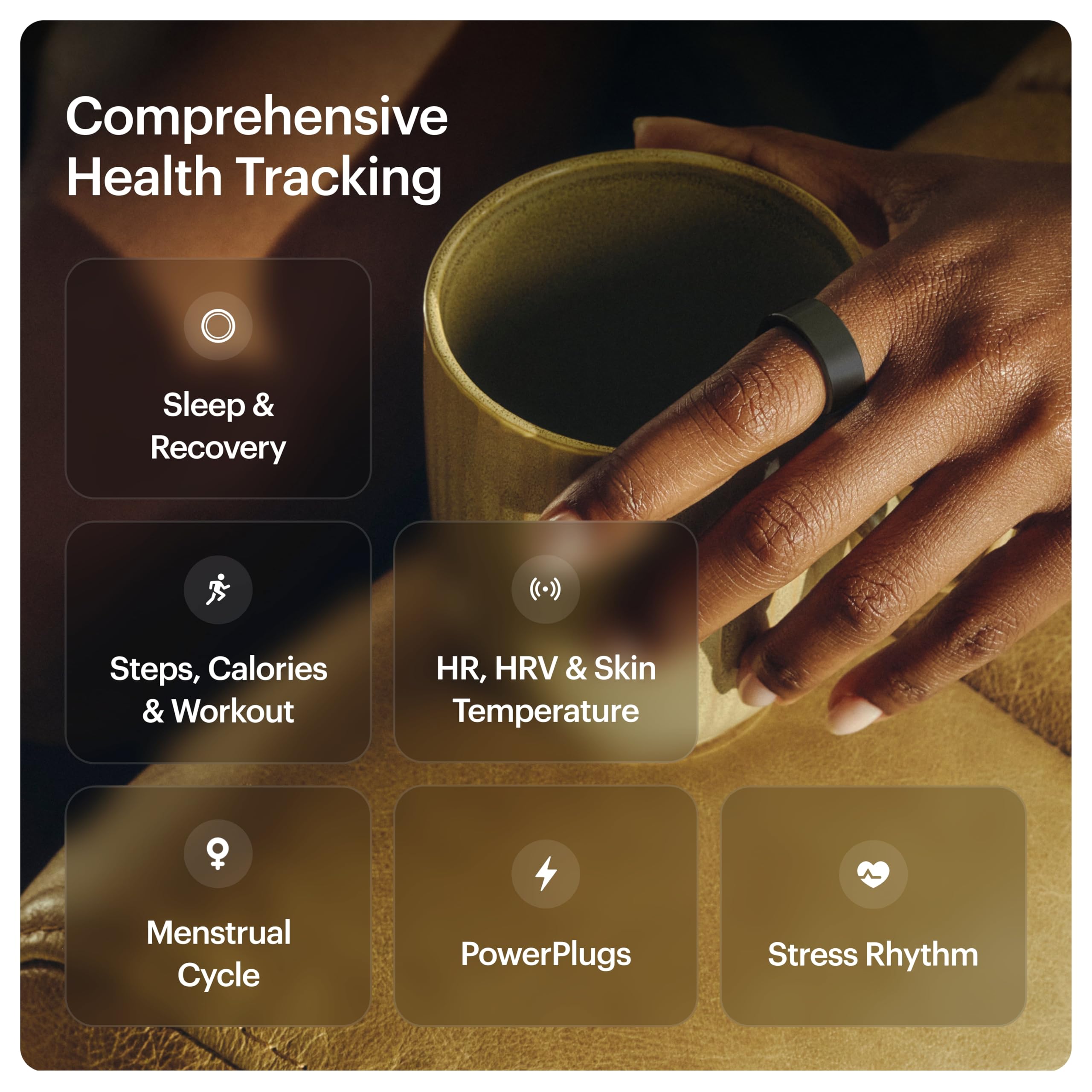 ULTRAHUMAN Ring AIR Smart Ring -Track Sleep, HRV & Stress, No subscription | 2.4g With 100m Water-Resistance, Recovery & Fitness Tracker, Cycle & Ovulation Tracking, Lifetime Free App Access
