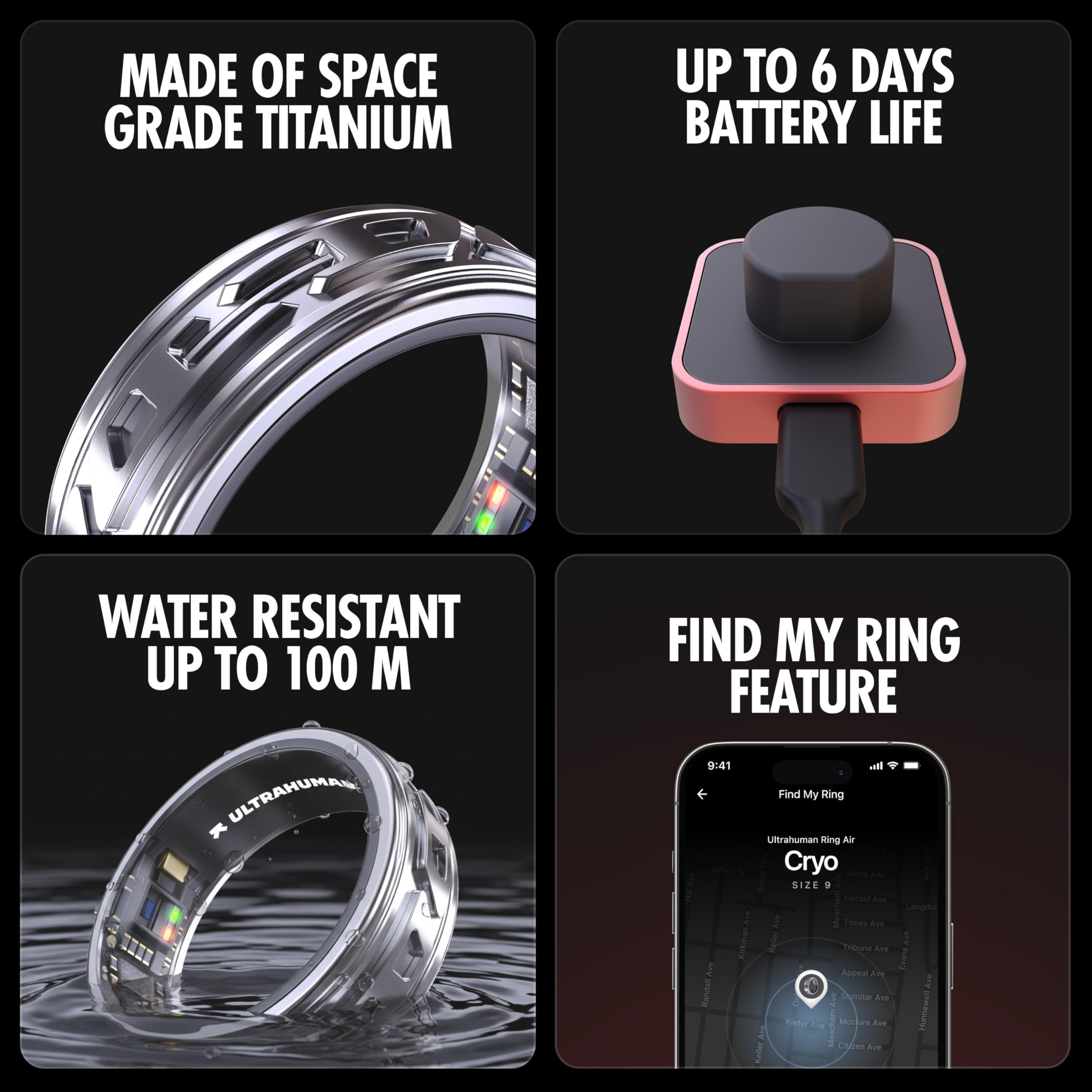 ULTRAHUMAN Ring AIR Smart Ring -Track Sleep, HRV & Stress, No subscription | 2.4g With 100m Water-Resistance, Recovery & Fitness Tracker, Cycle & Ovulation Tracking, Lifetime Free App Access