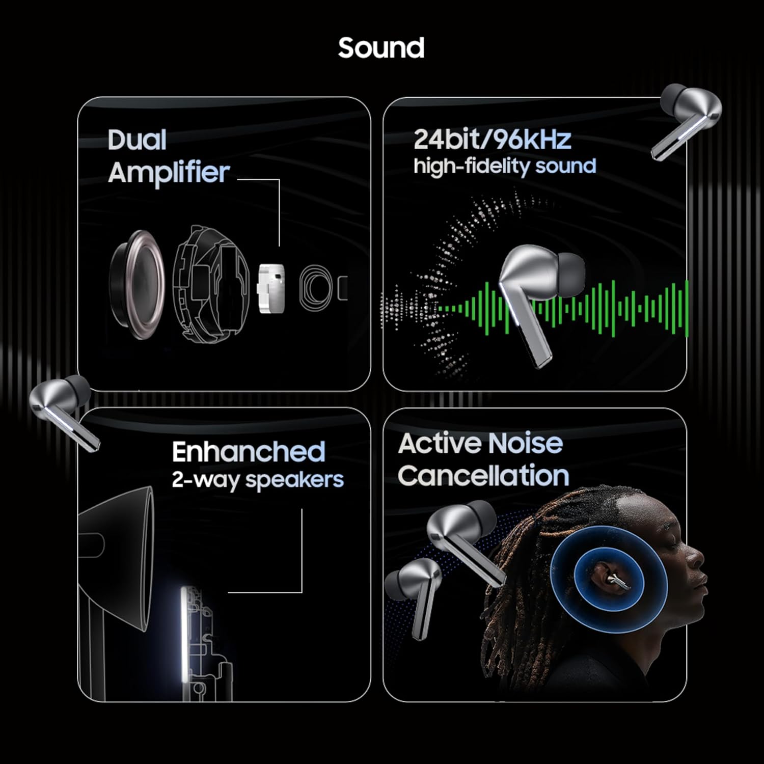 Samsung Galaxy Buds3 Pro Wireless Earbuds, Powered by Galaxy AI, IP57, Active Noise Cancellation, Adaptive Noise Control, 37hrs Battery, 360 Surround Sound, Pinch Controls, Galaxy Ecosystem, Silver