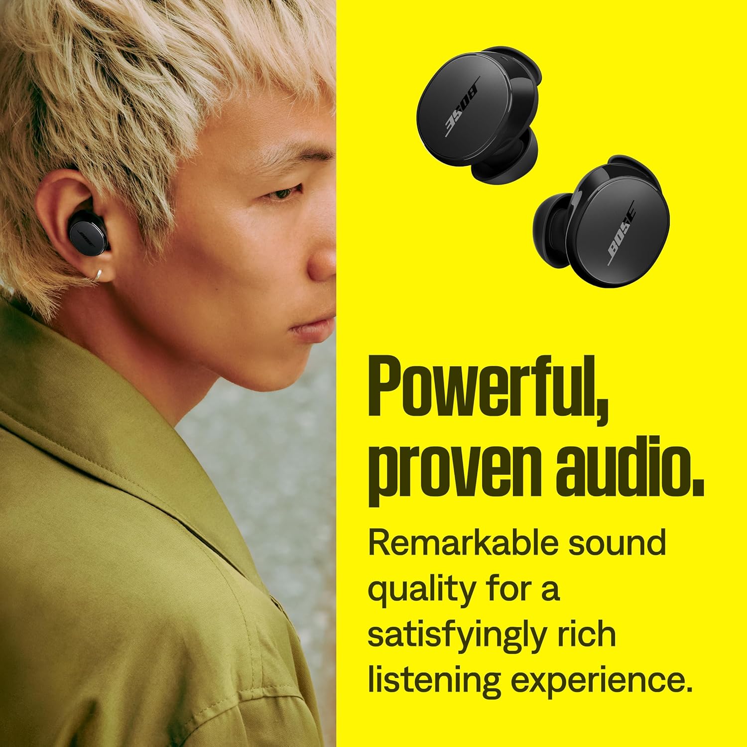 Bose New QuietComfort Wireless Noise Cancelling Earbuds, Lifestyle Bluetooth Earbuds with Active Noise Cancellation, Up to 8.5 Hours of Battery Life, Black