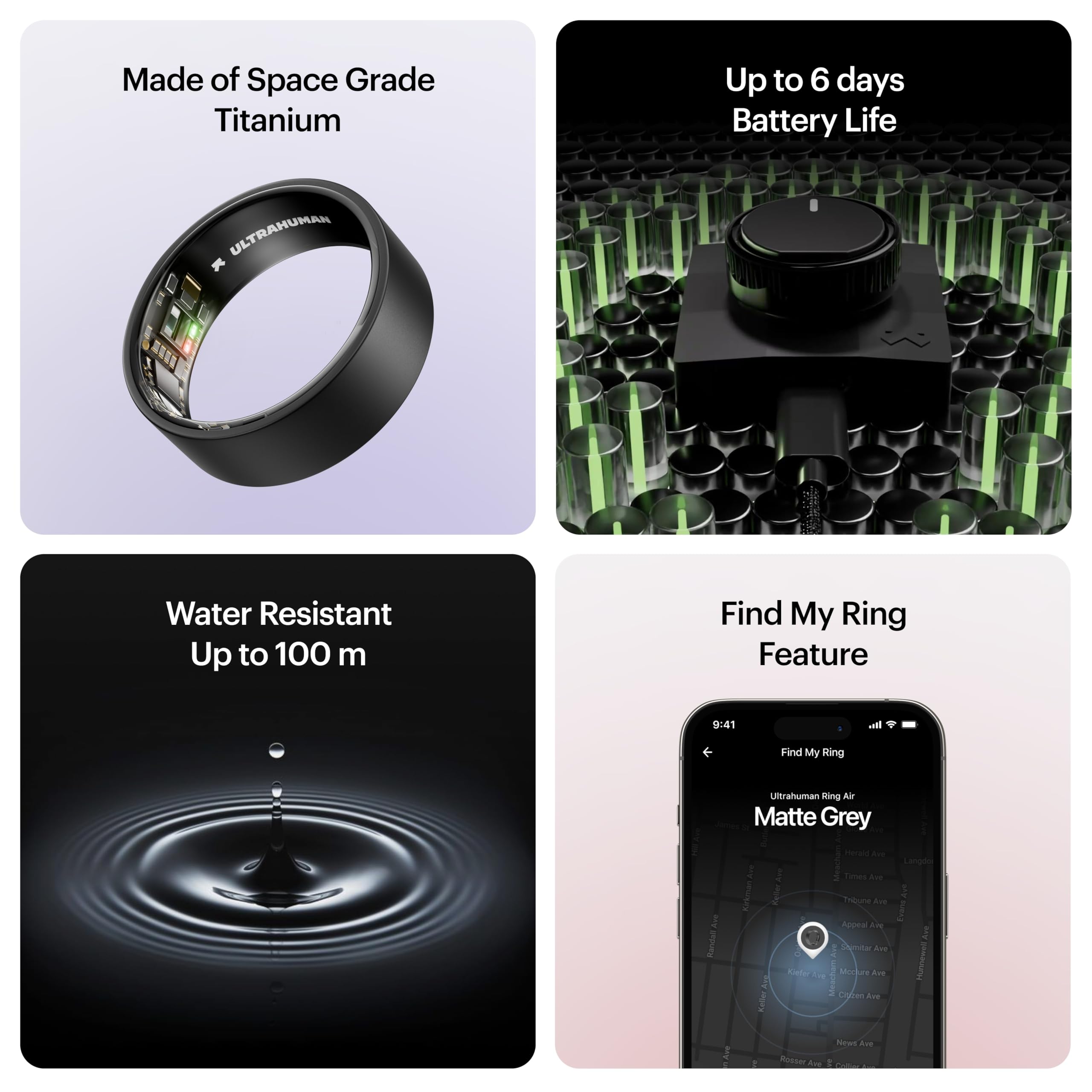 ULTRAHUMAN Ring AIR Smart Ring -Track Sleep, HRV & Stress, No subscription | 2.4g With 100m Water-Resistance, Recovery & Fitness Tracker, Cycle & Ovulation Tracking, Lifetime Free App Access