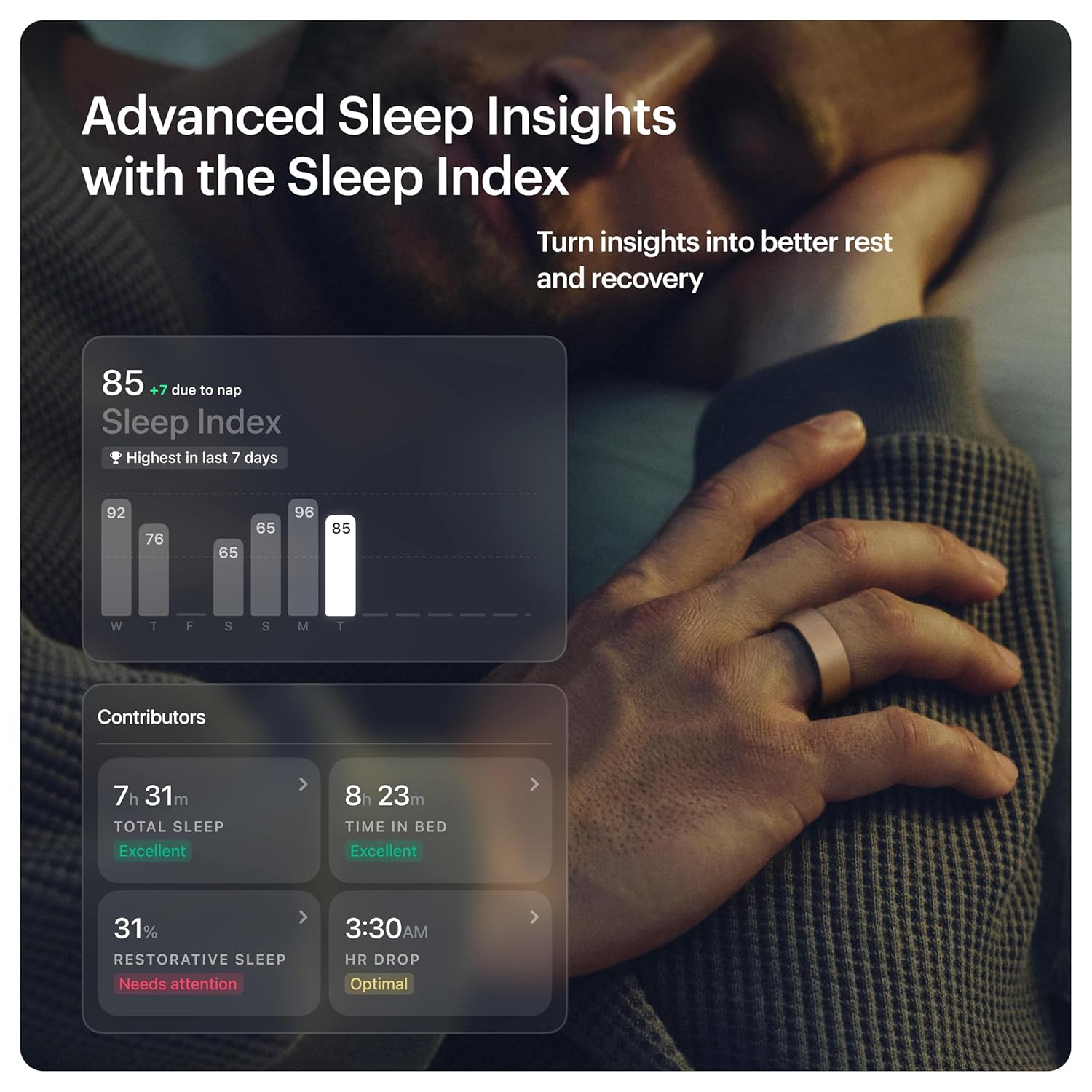ULTRAHUMAN Ring AIR - Brushed Rose Gold - Size 8 - Smart Ring | No Monthly Subscription | Size First with Sizing Kit | Sleep Tracking Wearable - Heart Rate - Fitness Tracker