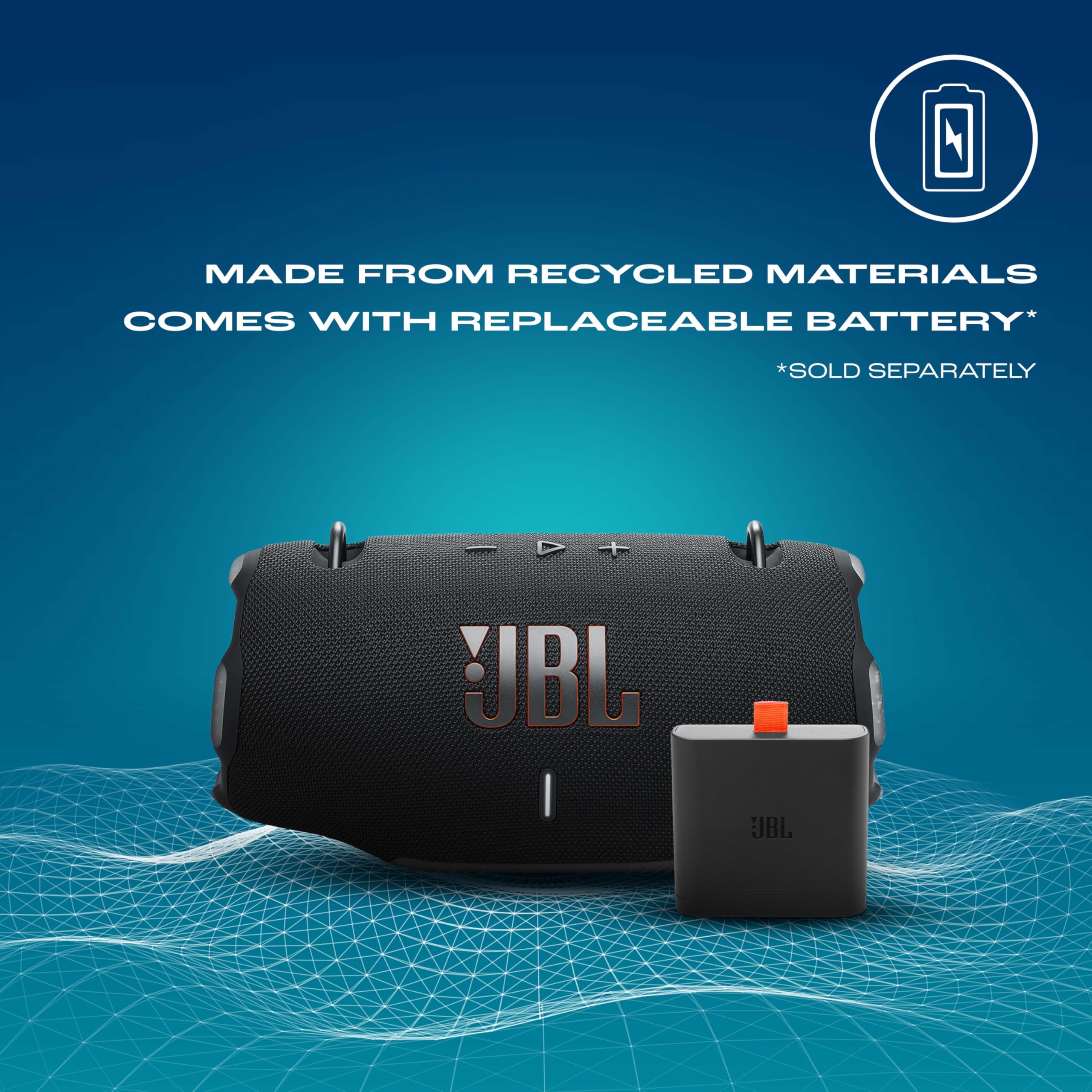 JBL Xtreme 4 Portable Bluetooth Speaker, ProSound with Powerful Bass Radiators, AI Sound Boost, Built-in Powerbank, Multispeaker Connection by Auracast, IP67, Replacable Battery, Fast Charging - Unboxed