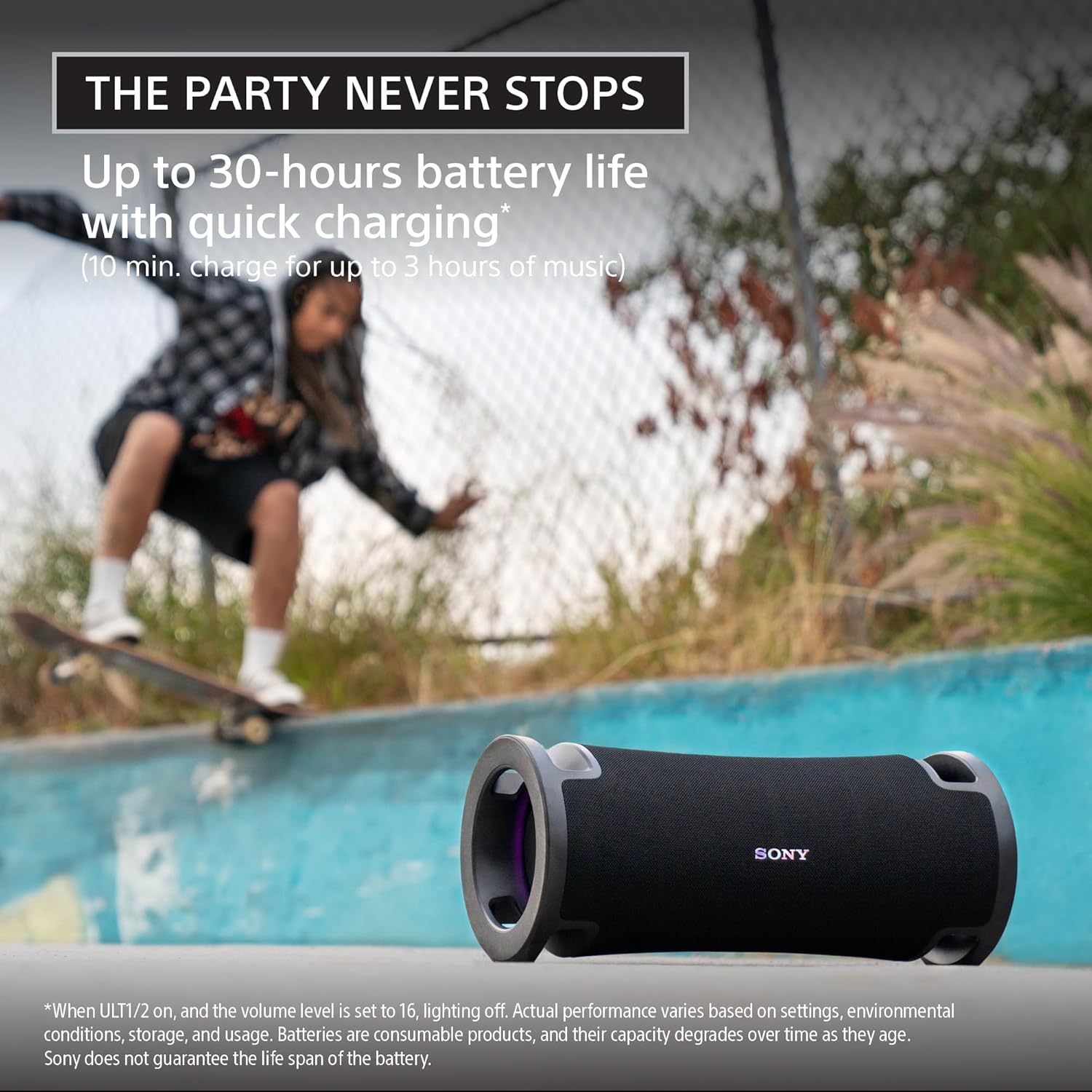 Sony New Launch ULT Field 7 Wireless Bluetooth Portable Speaker with 30Hrs Battery, ULT Button(2 Modes) for Massive Bass, Comfortable Handle - Unboxed
