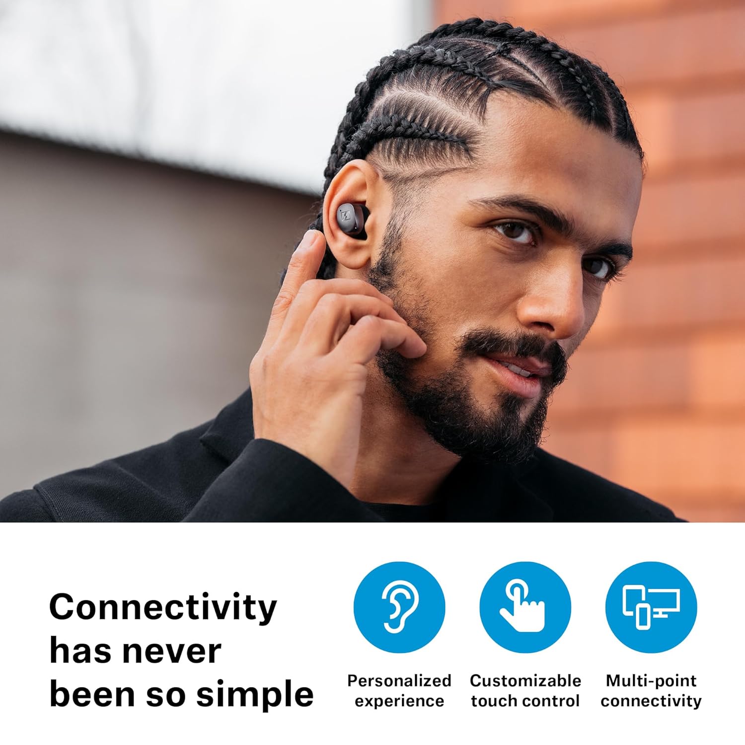 Sennheiser Momentum True Wireless4 with Bluetooth5.4 and Future-Ready AURACAST Technology, Qualcomm aptX Lossless CD-Quality Audio, Intelligent Adaptive ANC, Qi Fast Charge, German brand-2yr Warranty
