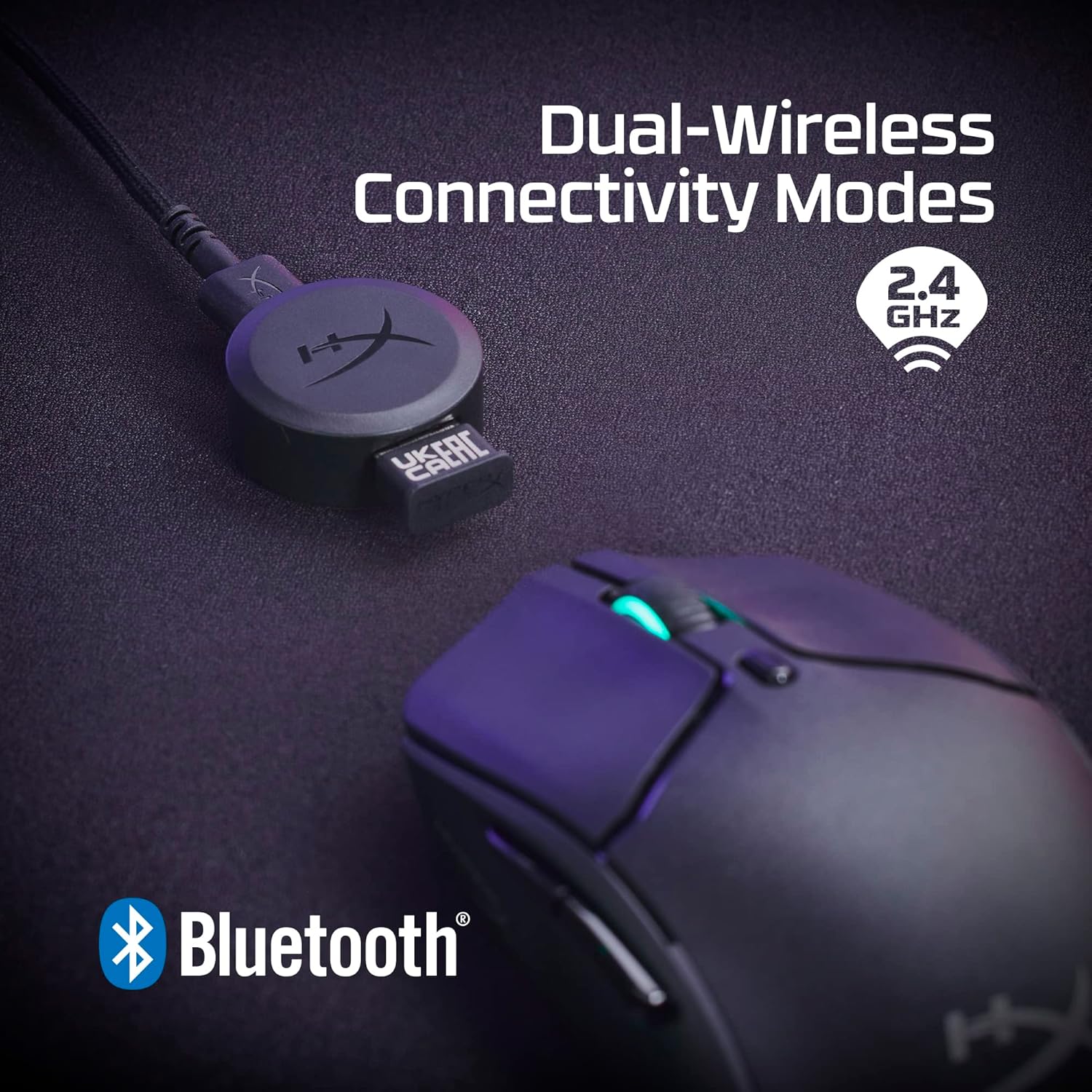 HyperX Pulsefire Haste 2 Wireless Gaming Mouse Ultra Lightweight, 61g, 100 Hour Battery Life, 2.4Ghz Wireless, Up to 26000 DPI - Unboxed