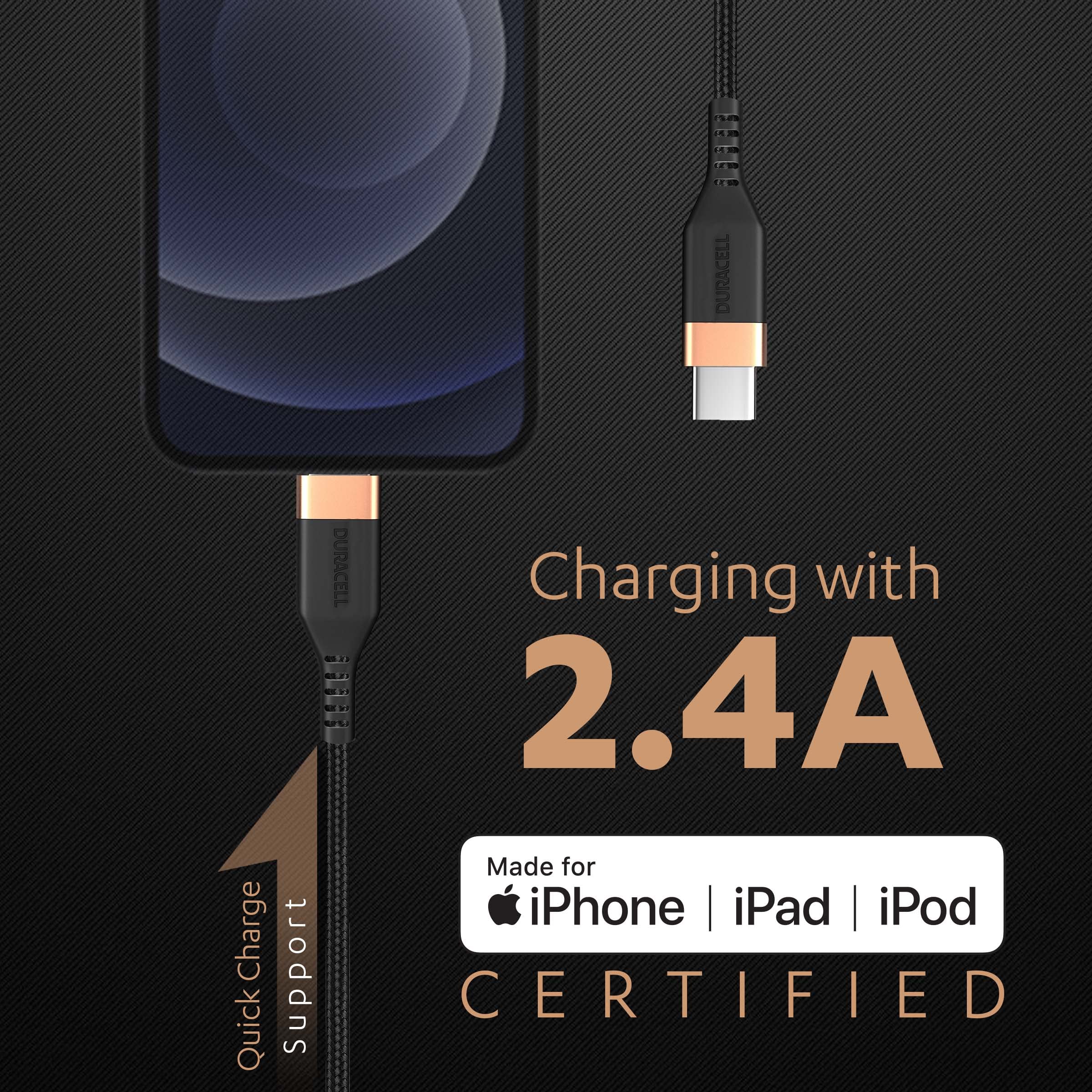 Duracell Power Bank 10000 mAh, Portable Charger, USB C/Micro USB Input, USB A/USB C Output, Fast Charge Technology, 22.5W Power Delivery for Smartphones, Tablets, Headphones and USB-Powered Devices - Unboxed