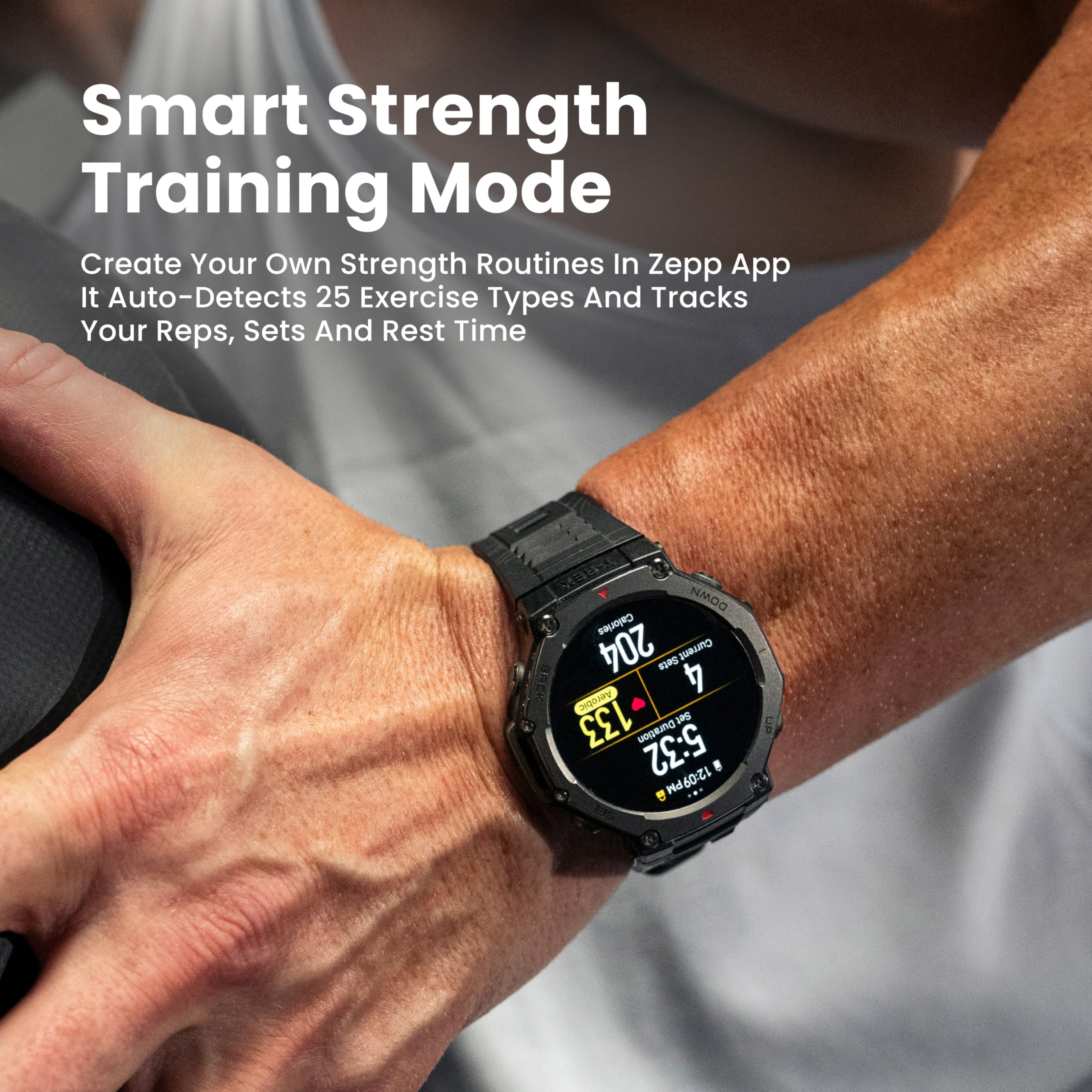 Amazfit T-Rex 3 (Smartchoice) Outdoor Rugged Military 48mm smart Watch Built in GPS, 27 Days Battery Life, Offline Maps, 2000 Nits Brightness, 10 ATM, AI Coach, for iOS & Android - Sealed
