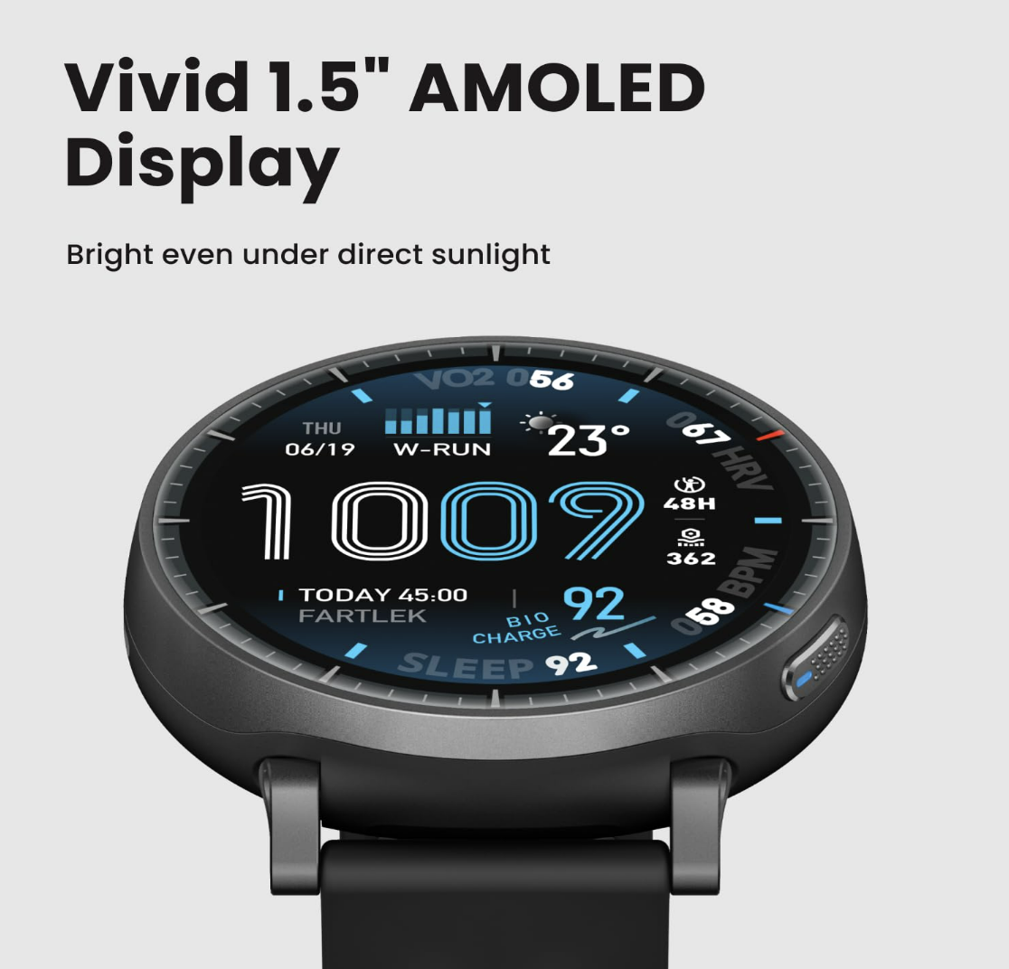 Amazfit Active Max(Smartchoice) Smart Watch 1.5" AMOLED Display,25-Day Battery, Offline Maps,GPS,4GB Storage, 48mm, 25-Day Battery, GPS, Water-Resistant, 4GB Storage - Unboxed