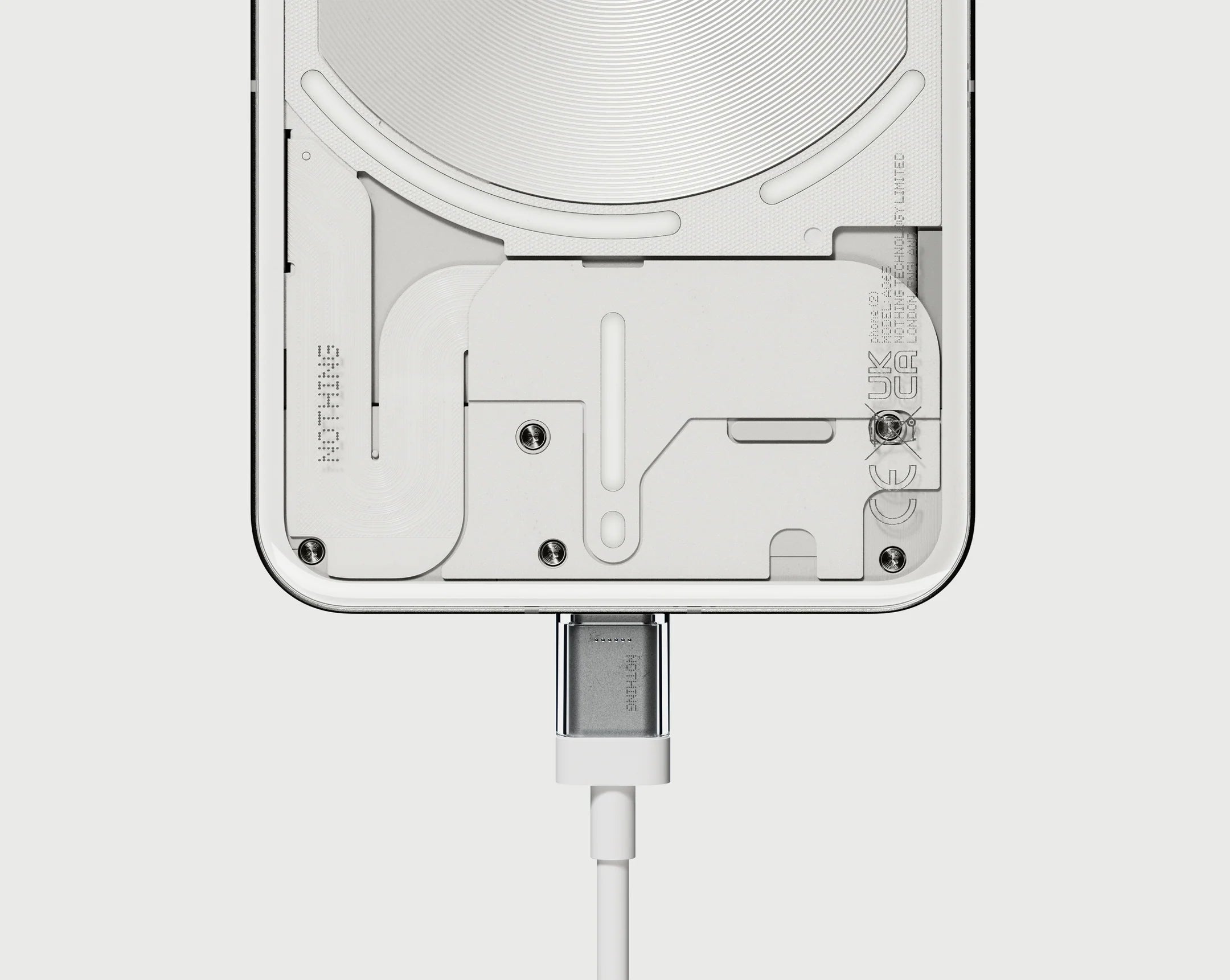 Nothing Original 45W Type-C to C Fast Charging Cable Compatible with Nothing Phone 2/2A/2A Plus/1/Cmf Phone 1/Galaxy S24 Ultra/Cmf/Buds/Laptops & Type C Devices Sync Data Transfer Speed Cable, White