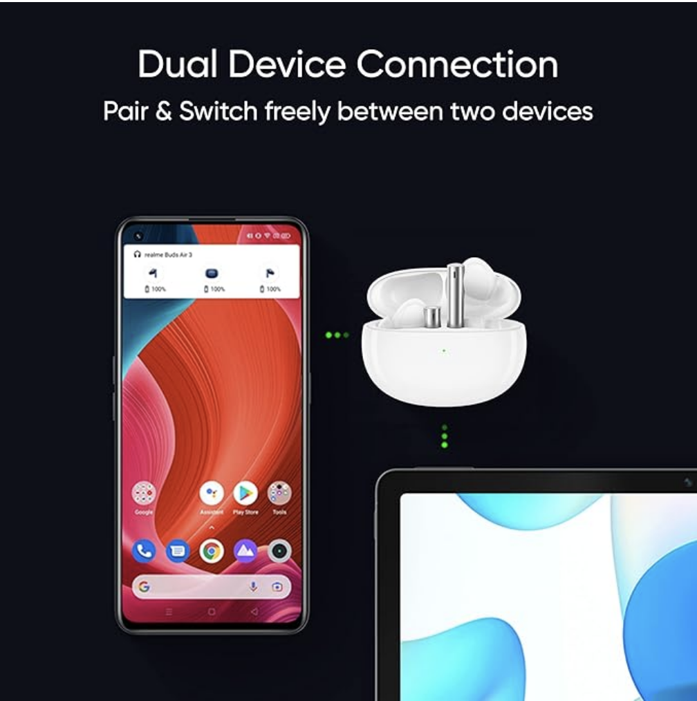 realme Buds Air 3 True Wireless in-Ear Earbuds with 42dB Active Noise Cancellation (ANC), Dual Device Pairing and 30 hrs Playtime with Fast Charging - Unboxed