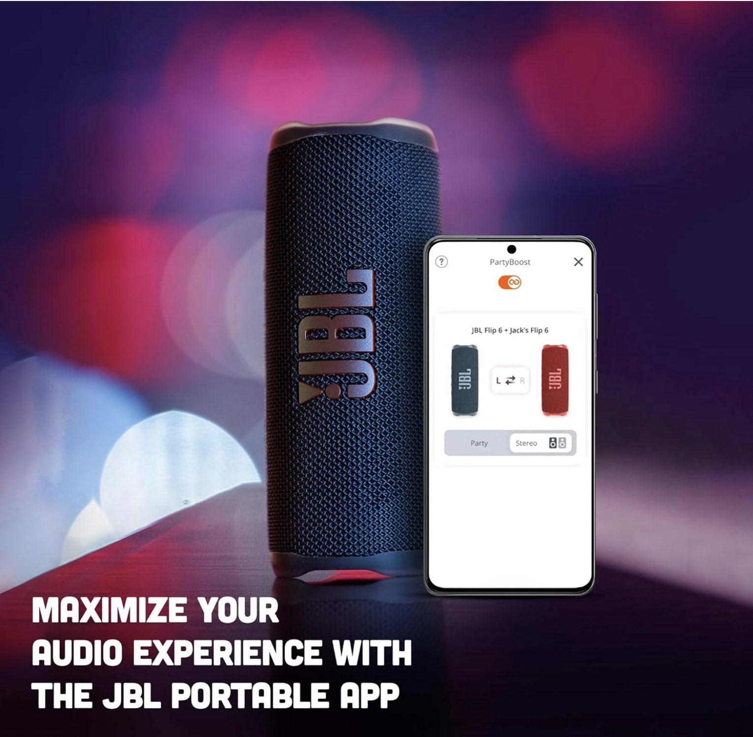 JBL Flip 6 Wireless Portable Bluetooth Speaker Pro Sound, Upto 12 Hours Playtime, IP67 Water & Dustproof, PartyBoost & Personalization App (Without Mic) - Unboxed