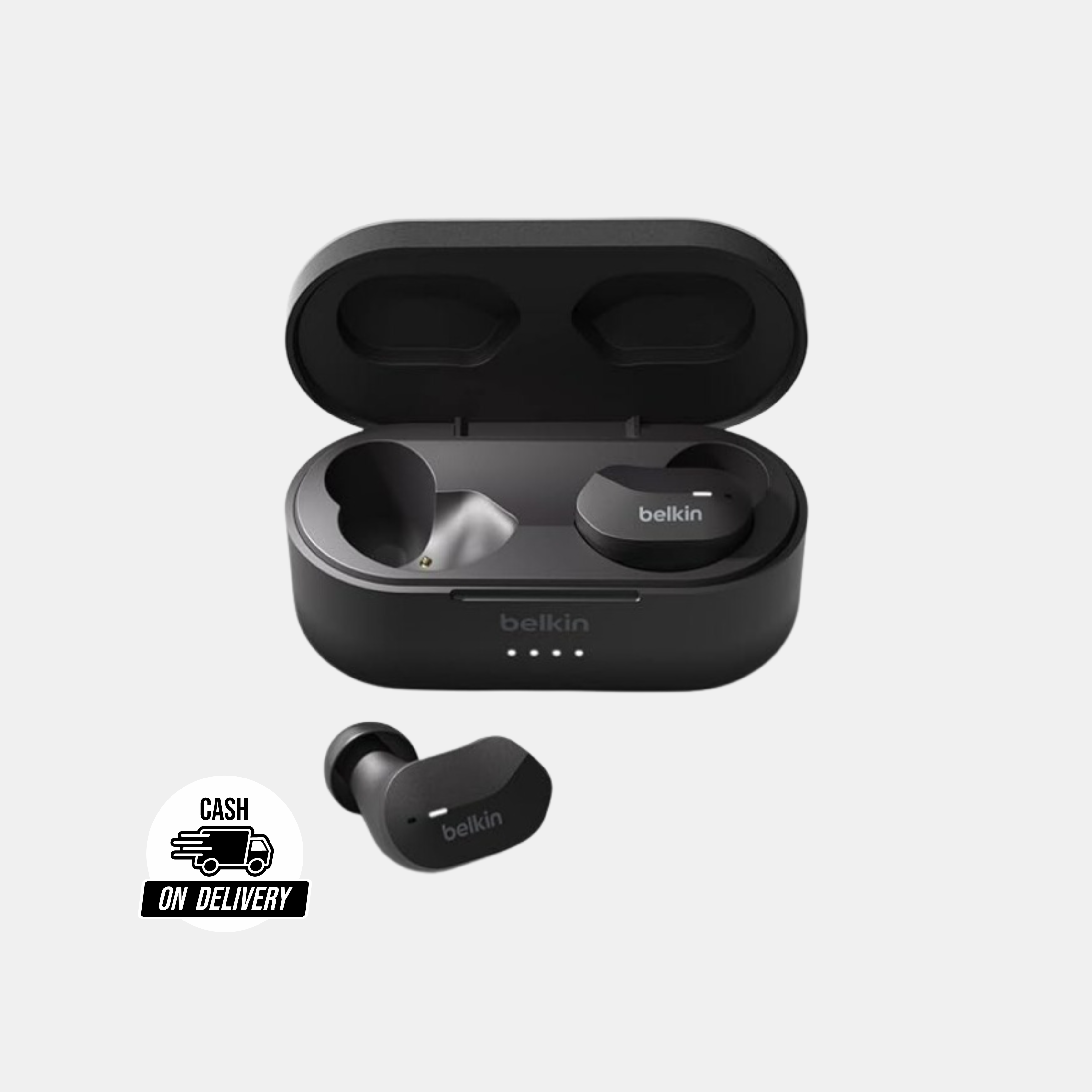 (Open Box) Belkin Soundform Bluetooth Truly Wireless in Ear Earbuds with Mic (Black) (Grade - A+)
