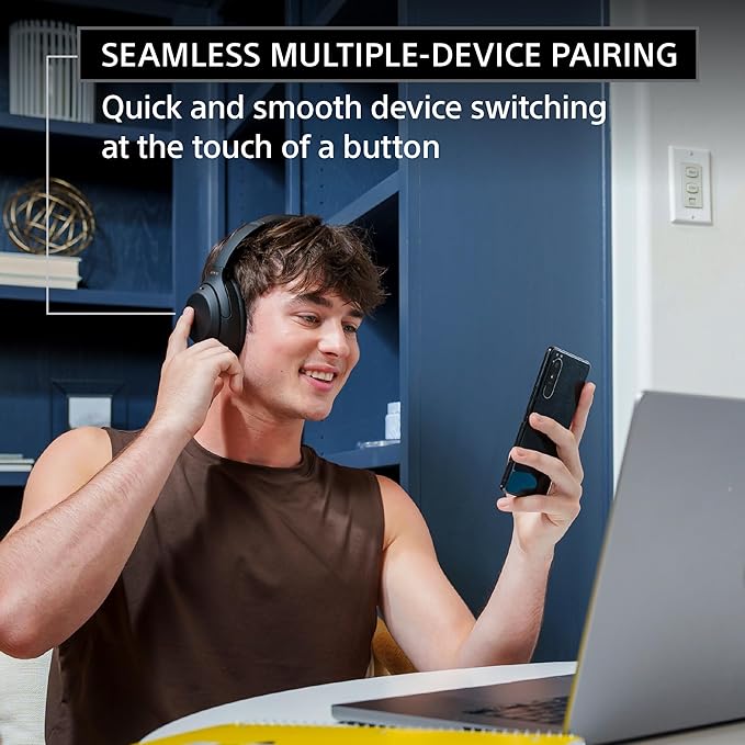 Sony WH-1000XM4 Industry Leading Wireless Noise Cancellation Bluetooth Over Ear Headphones with Mic for Phone Calls, 30 Hours Battery Life, Quick Charge, AUX, Touch Control and Voice Control - Unboxed