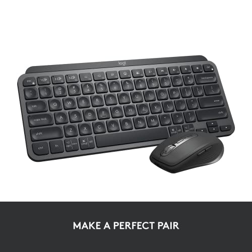 Logitech Mx Keys Mini Minimalist Wireless Illuminated Keyboard, Compact, Bluetooth, Backlit, USB-C, Compatible with MacOS, iOS, Windows, Linux, Android, Metal Build-Graphite - Unboxed