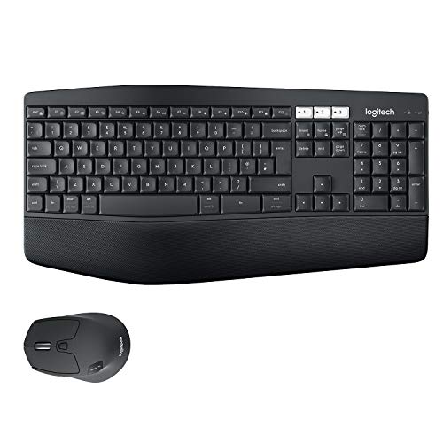 Logitech MK850 Multi-Device Wireless Keyboard and Mouse Set, 2.4GHz Wireless & Bluetooth, Curved Keyframe , 12 Programmable Keys, 3-Year Battery Life, PC/Mac - Unboxed