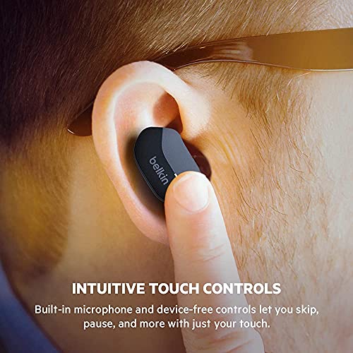 (Open Box) Belkin Soundform Bluetooth Truly Wireless in Ear Earbuds with Mic (Black) (Grade - A+)