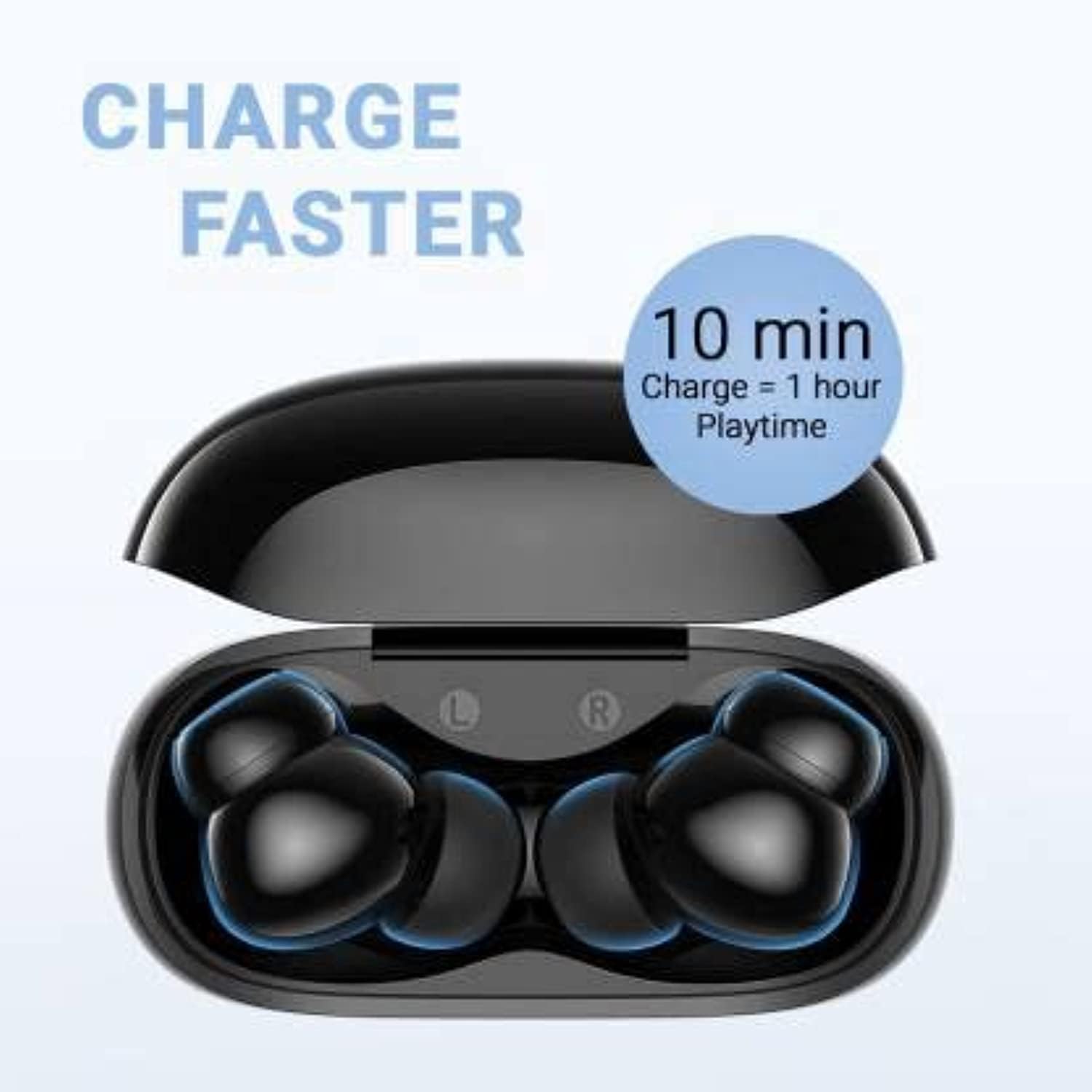 (Open Box) Soundcore By Anker R100 Fast Charging Tws With 25 Hours Playtime Bluetooth Truly Wireless In Ear Earbuds With Mic (Black) (Grade - A+)