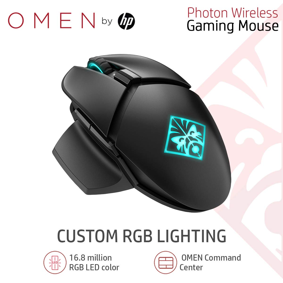 HP OMEN Photon Wireless Gaming Mouse with Qi Wireless Charging & Custom RGB Lighting