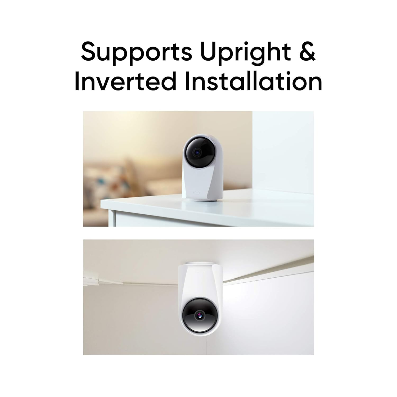(Open Box) Realme 360 Deg 1080p Full HD WIFI Smart Security Camera (White) | Alexa Enabled | 2-Way Audio | Night Vision | Motion Tracking & Intruder Alert, 7.1cm x 6.58cm x 11.43cm (Grade - A+)