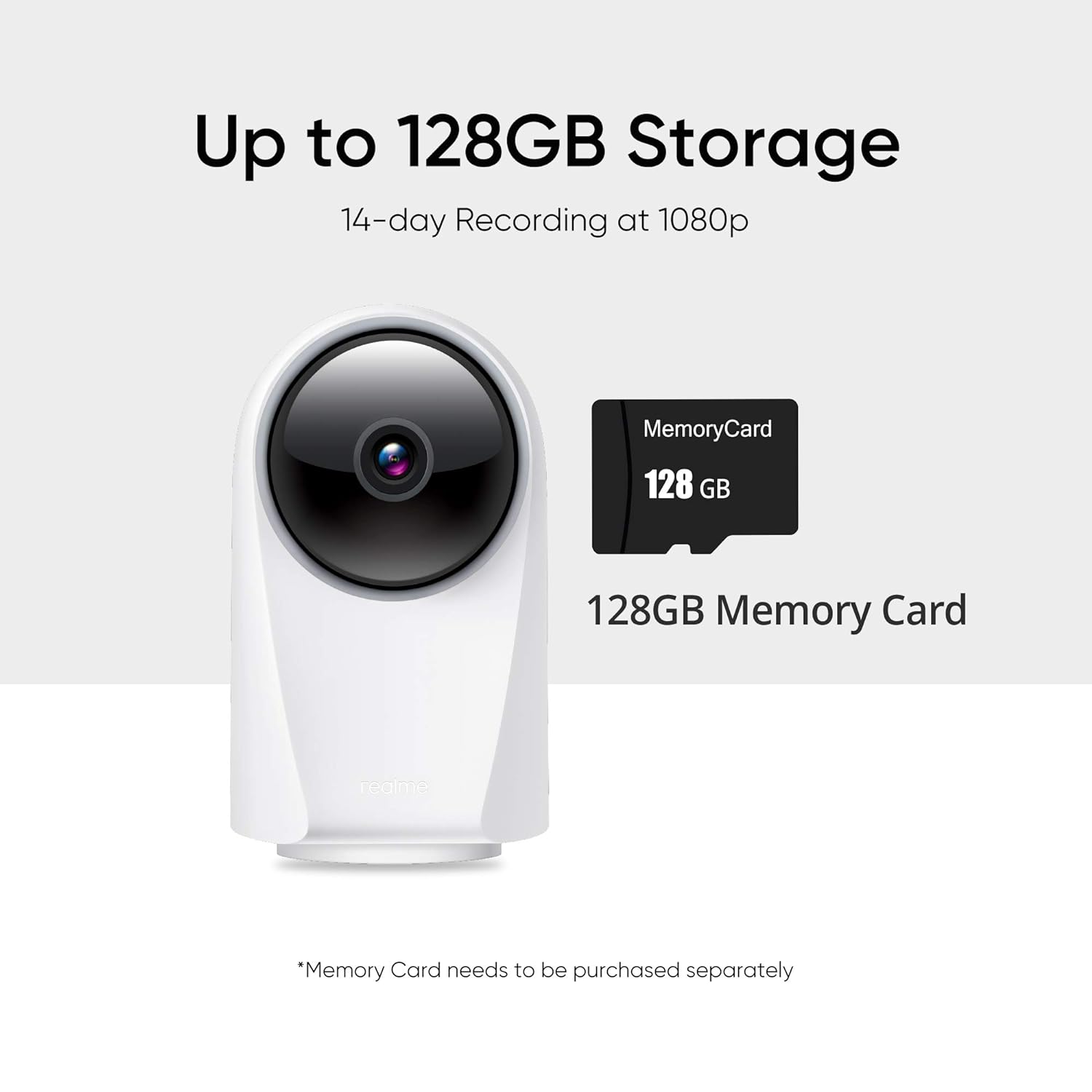 (Open Box) Realme 360 Deg 1080p Full HD WIFI Smart Security Camera (White) | Alexa Enabled | 2-Way Audio | Night Vision | Motion Tracking & Intruder Alert, 7.1cm x 6.58cm x 11.43cm (Grade - A+)