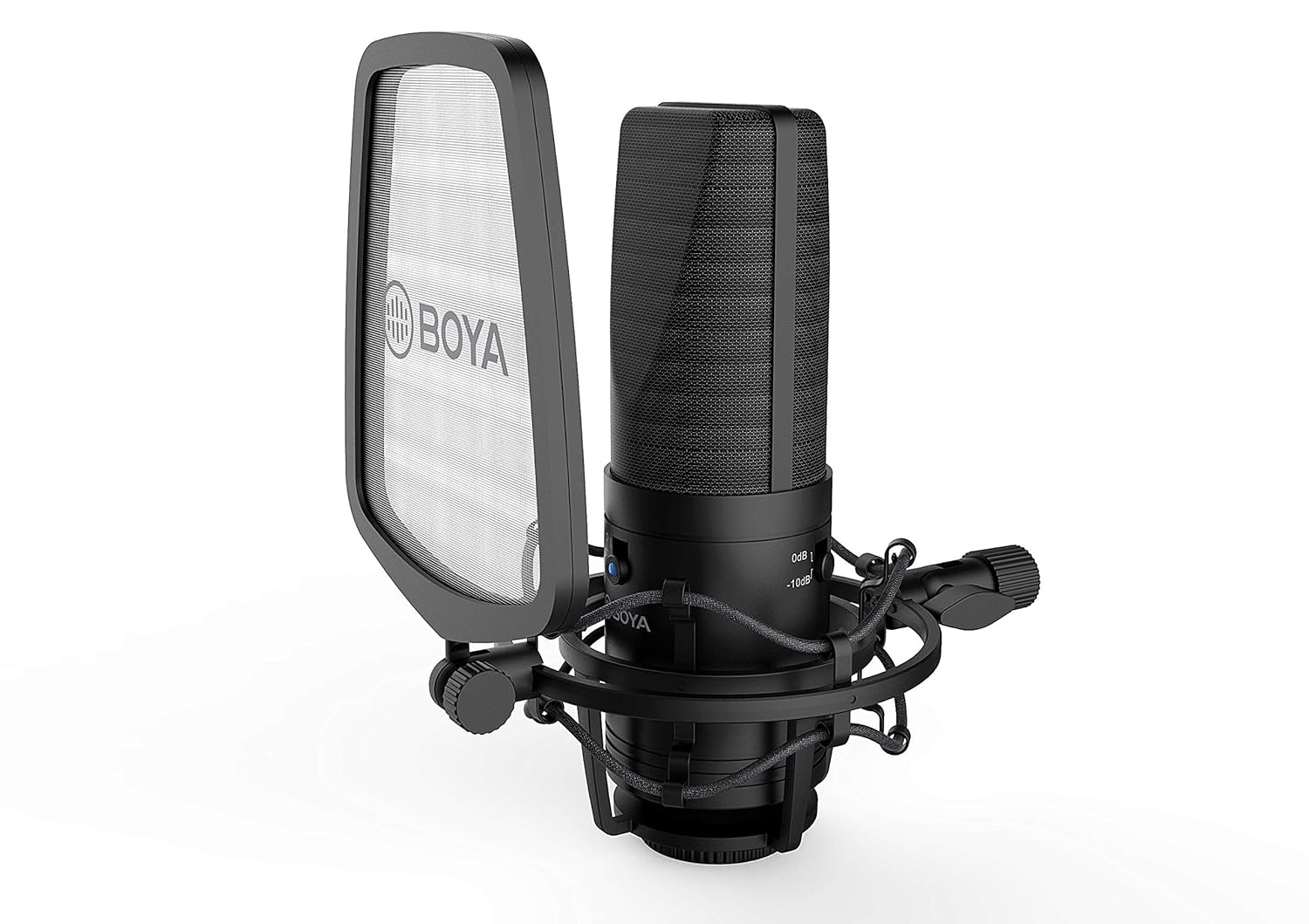 Open Box) Boya BY-M1000 Condenser Microphone Podcast Mic Kit Support