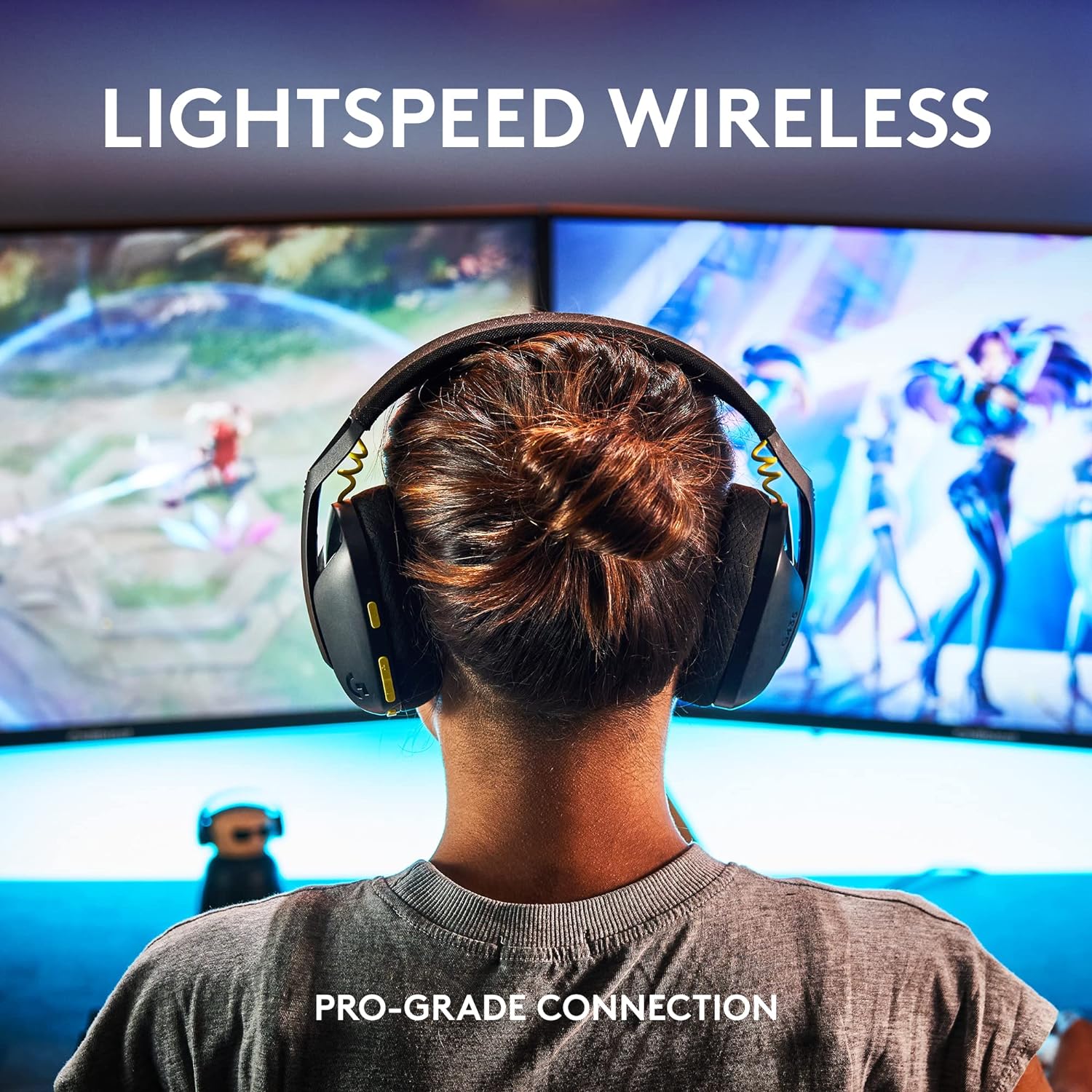 (Open Box) Logitech G435 Lightspeed and Bluetooth Wireless Over Ear Gaming Headphones - Lightweight, with mics, 18h Battery, Compatible with Dolby Atmos, PC, PS4, PS5, Mobile - Grade A+
