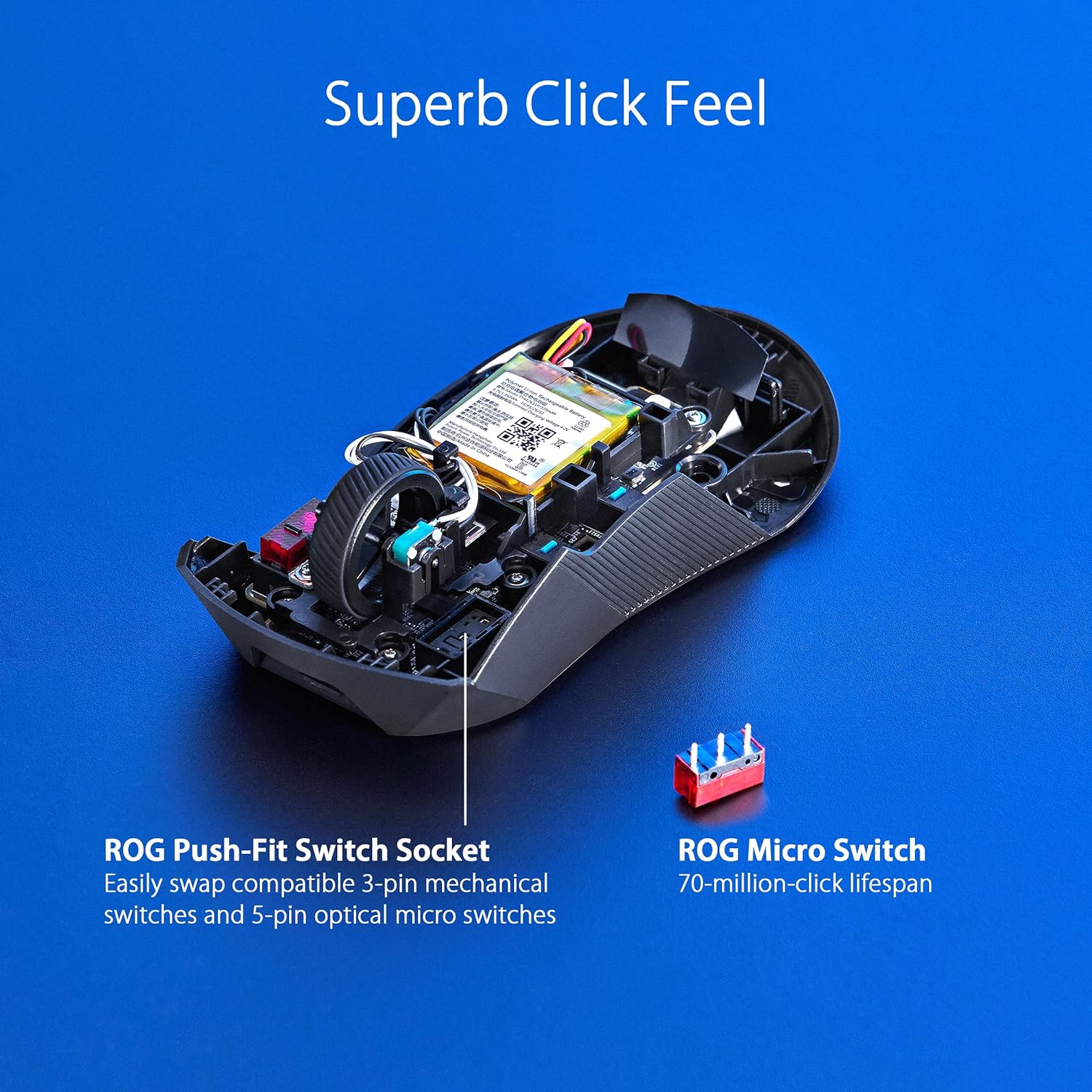 ASUS ROG Gladius III Wired Gaming Mouse | Tuned 19,000 DPI Sensor, Hot Swappable Push-Fit II, Ergo Shape