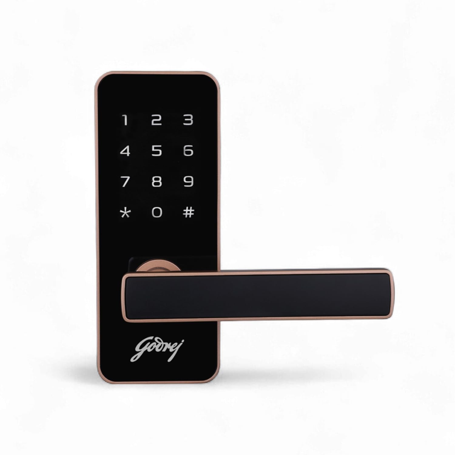 Godrej Smart Lock I Catus Touch I Digital Lock for Main and Internal Wooden Door I 2 in 1 Access I Pin Access I Mechanical Key I Black Finish I 3 Years Warranty |