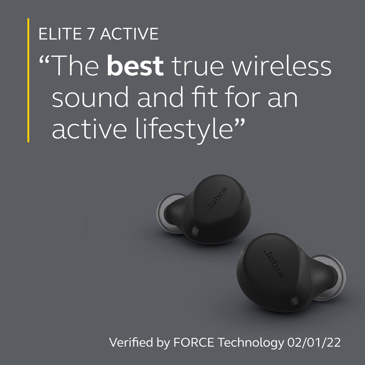 Jabra Elite 7 Active in-Ear Bluetooth Earbuds - True Wireless Sports Ear Buds with Jabra ShakeGrip for The Ultimate Active fit and Adjustable Active Noise Cancellation - Black