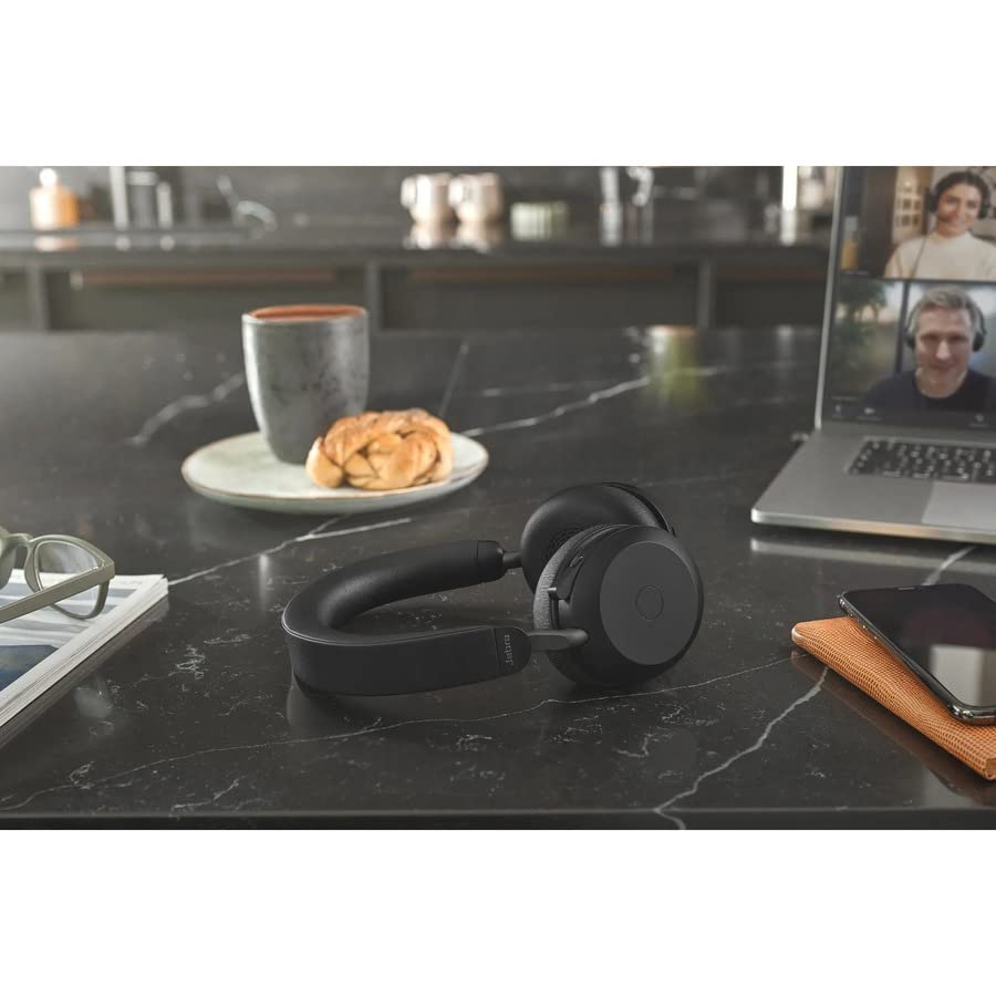 Jabra Evolve2 75 PC Wireless On Ear Headset with 8-Mic Technology - Dual Foam Stereo Headphones with Adjustable Advanced Active Noise Cancelling - Unboxed