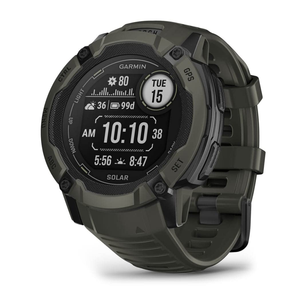 Garmin Instinct 2X Solar, Large Rugged GPS Smartwatch, Built-in Sports Apps and Health Monitoring, Solar Charging and Ultratough Design Features, Graphite