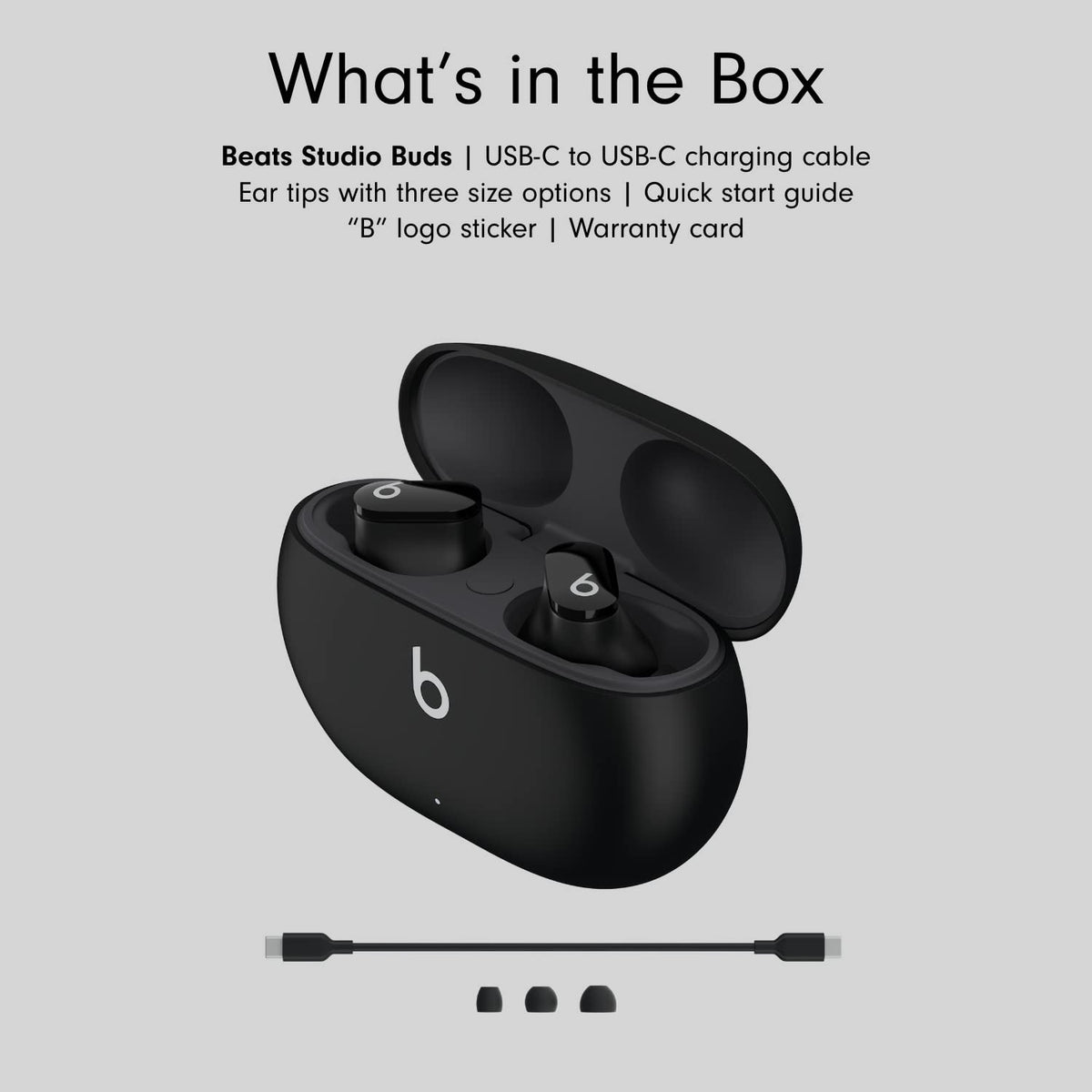 Beats Studio Buds - Wireless Bluetooth Noise Cancelling Earbuds - Up to 8H Battery Life, Up to 24H w Charging Case, IPX4 Rating, Sweat Resistant, Apple & Android Compatible, Built-in Mic - Unboxed