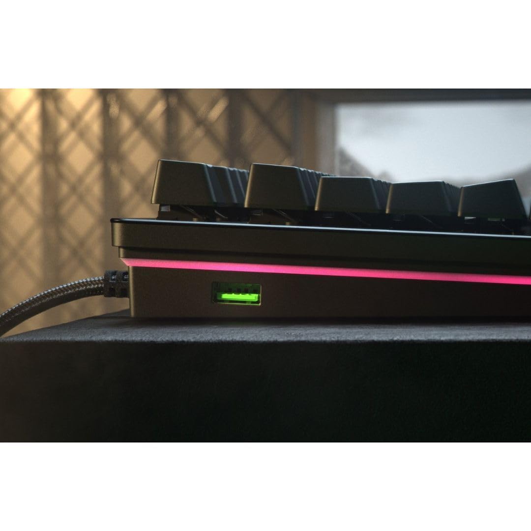 Razer Huntsman V2 Analog Gaming Keyboard: Adjustable Actuation via Analog Optical Switches - Rapid Trigger Mode - Chroma RGB Lighting - Magnetic Wrist Rest - Dedicated Media Keys & Dial - Unboxed