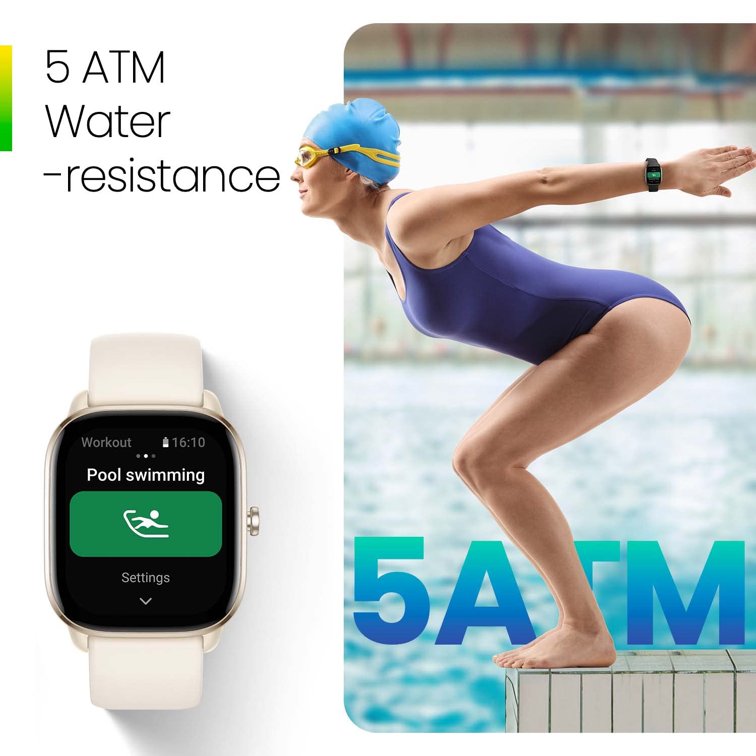 Amazfit Active 42mm AMOLED Smart Watch, Built in GPS, 14day Battery, 5ATM Water Resistant, for iOS & Android, Accurate Readings, BT Calls, Strava Support, Temperature Sensor, VO₂ Max (Midnight Black)