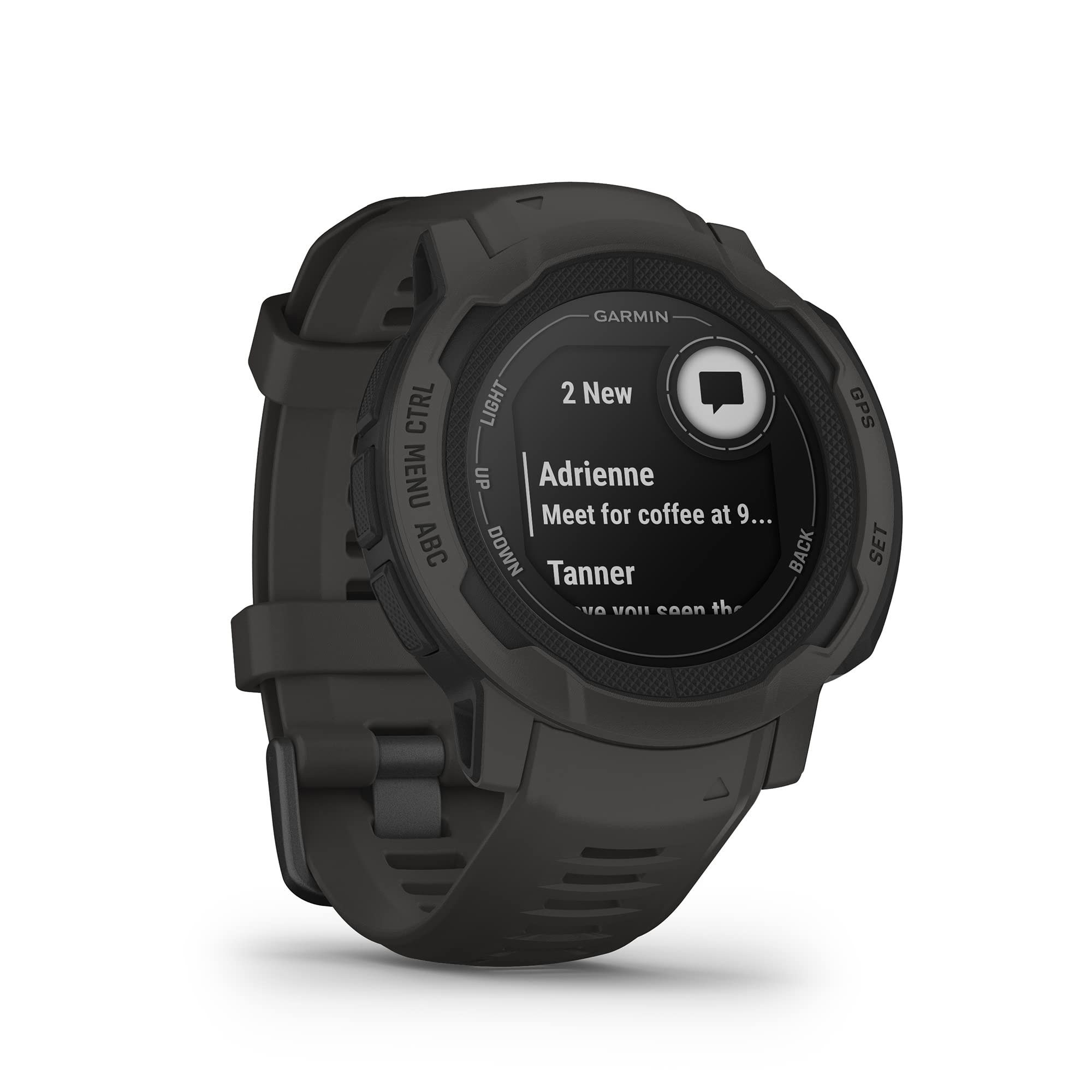Garmin Instinct 2, Graphite Smartwatch, Built-in Sports Apps and Health Monitoring, Ultra tough Design Features, Graphite - Unboxed
