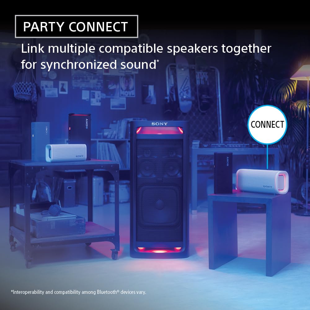 Sony New ULT Field 5 Wireless Bluetooth Speaker, 25hrs Playtime, Massive Bass, Shoulder Strap, Built in Power Bank, IP67 Water & Dustproof, Quick Charge, 360 Party Light, Party Connect - Unboxed