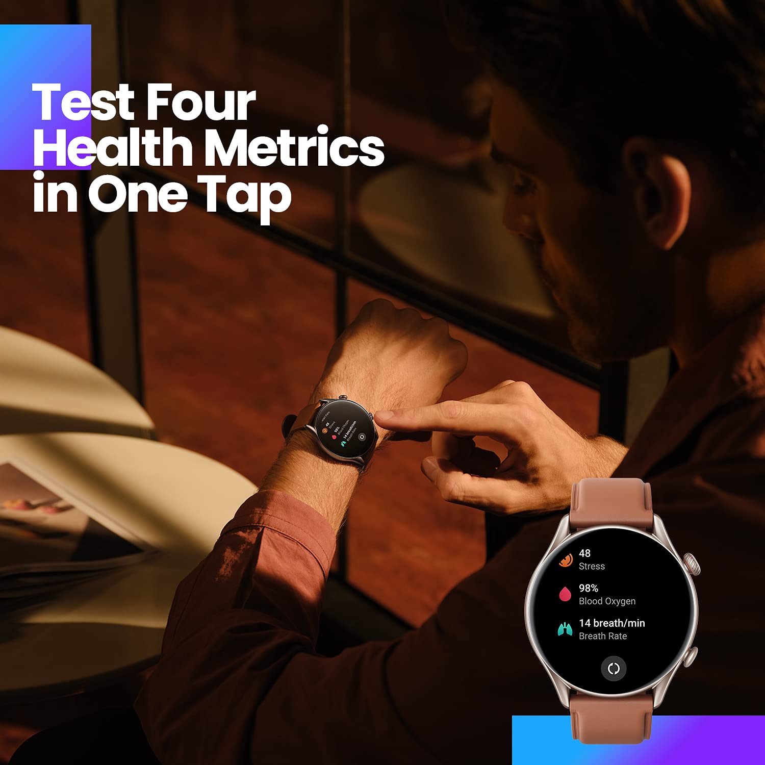 Amazfit GTR 3 Pro (Smartchoice) 46mm Smart Watch with BT Phone Calls, BP Monitoring, 1.45”AMOLED Display, 24/7 HR Tracking, Alexa, GPS, WiFi, 12-Day Battery Life,150 Sports Modes(Infinite Black) - Unboxed