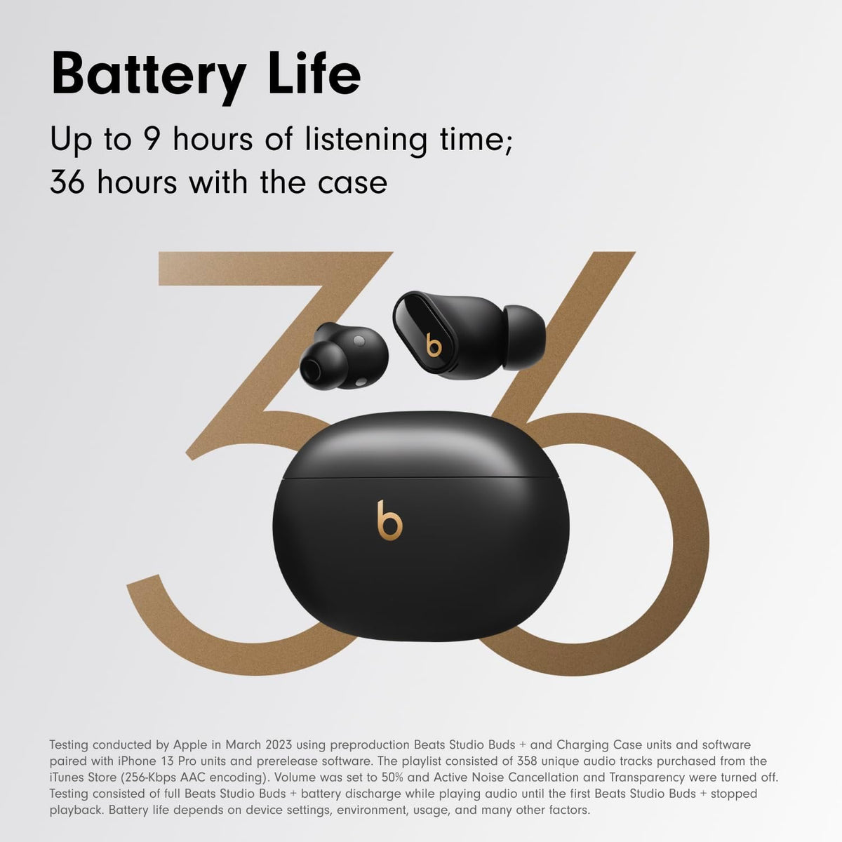 Beats Studio Buds + | True Wireless Noise Cancelling Earbuds, Enhanced Apple & Android Compatibility, Built-in Microphone, Sweat Resistant Bluetooth Headphones, Spatial Audio - Ivory