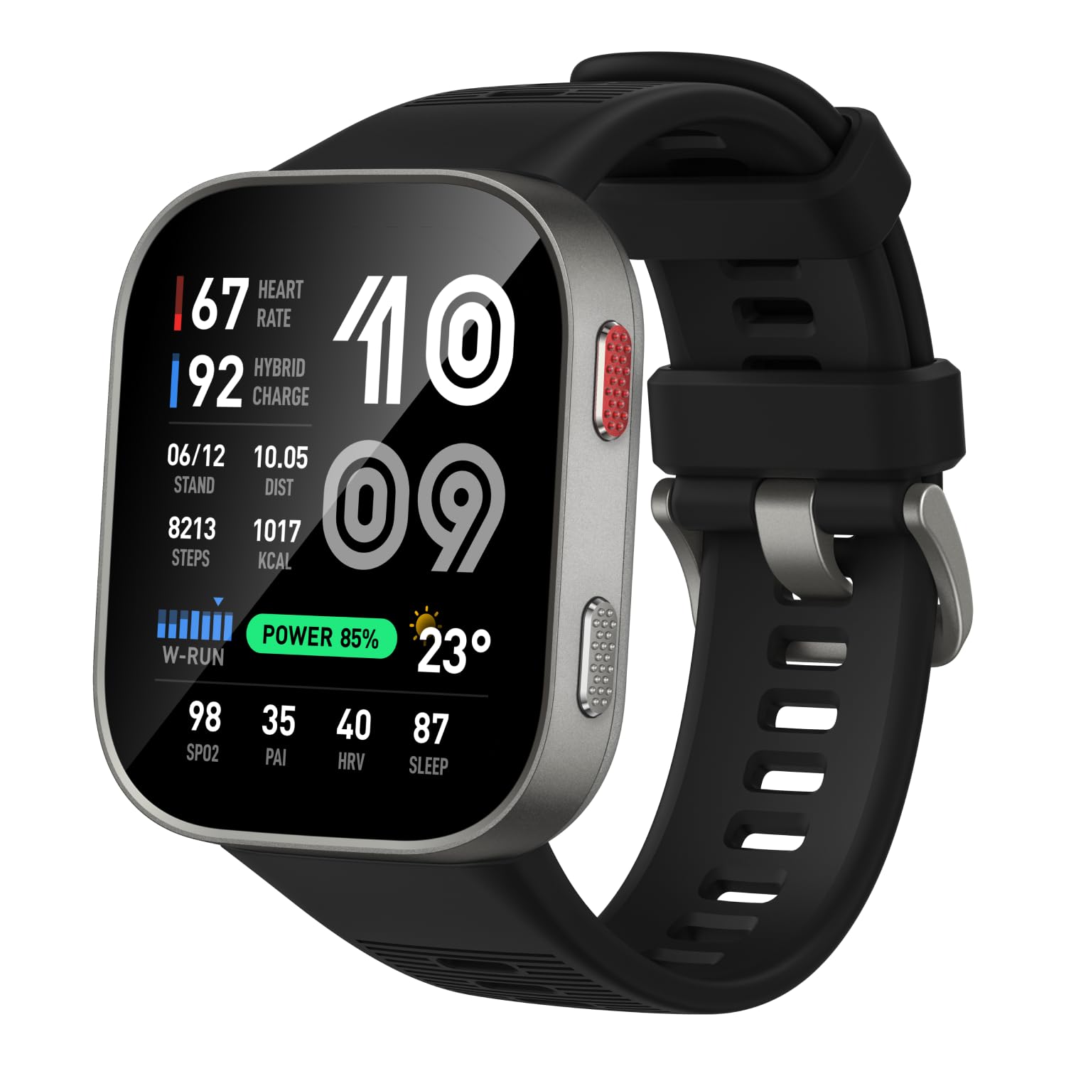 Amazfit Bip Max 50mm Smartwatch, 2.07" AMOLED Display, 20 Days of Battery, GPS, 4GB Storage, Offline Maps, Fitness Tracker, Hybrid Training, 150+ Sports, HYROX Mode, 5 ATM for Android & iPhone, Silver