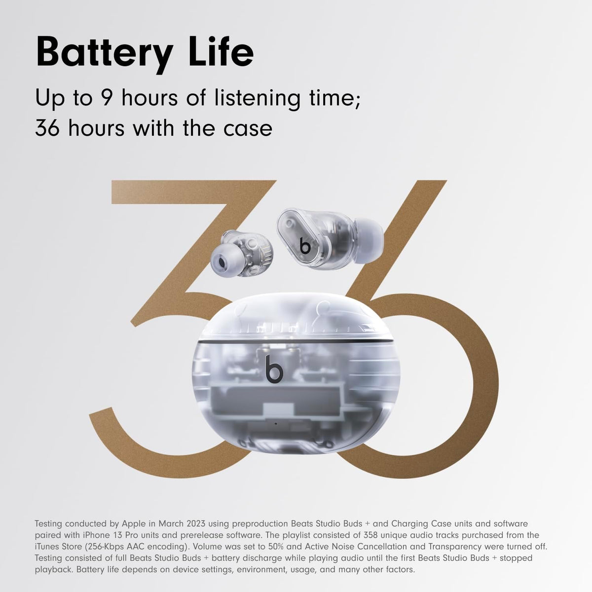 Beats Studio Buds + | True Wireless Noise Cancelling Earbuds, Enhanced Apple & Android Compatibility, Built-in Microphone, Sweat Resistant Bluetooth Headphones, Spatial Audio - Ivory