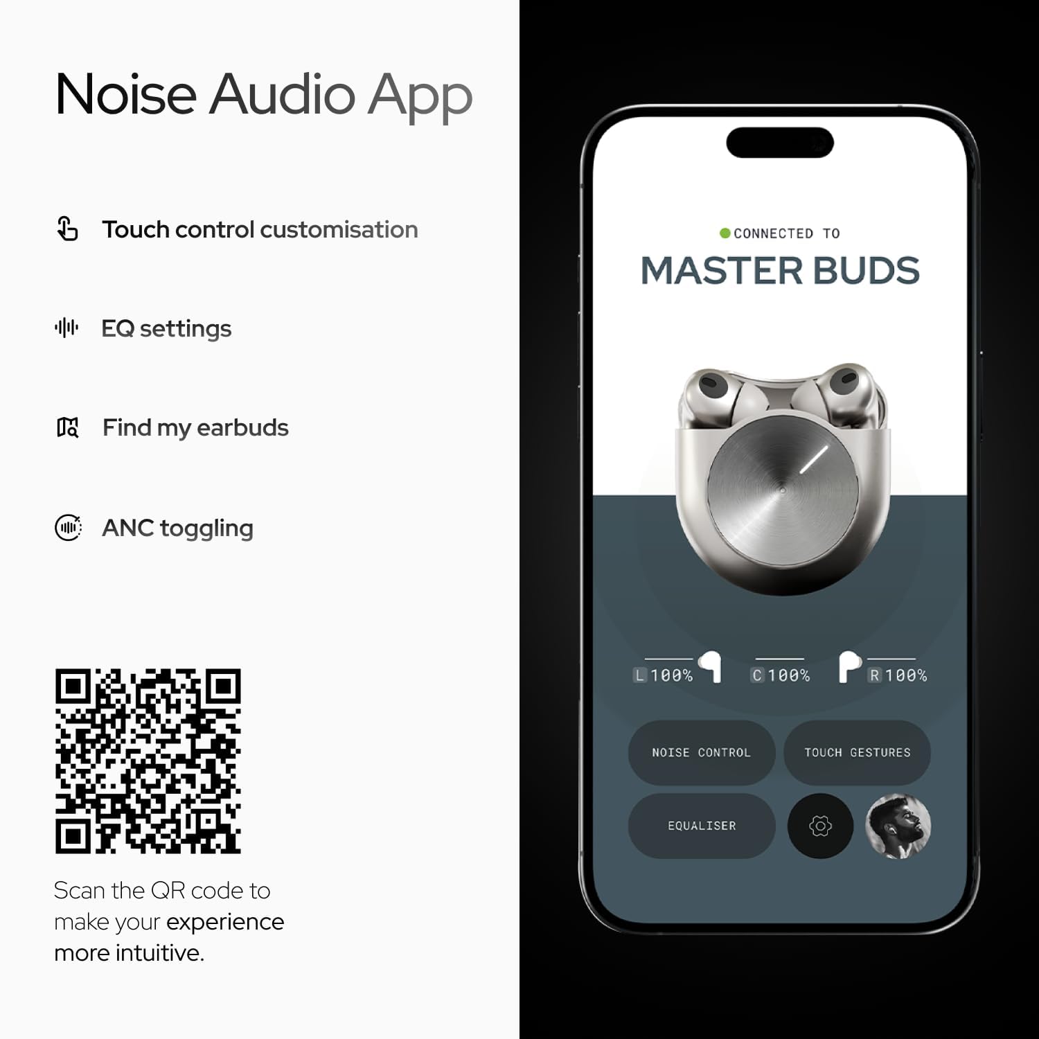 Noise Master Buds, Sound by Bose in-Ear Bluetooth Earbuds, Up to 49dB Adaptive ANC, LHDC 5.0, Immersive Spatial Audio, 44H Playtime with 6 mic ENC, Dual Pairing, IPX5 Ear Buds TWS - Unboxed