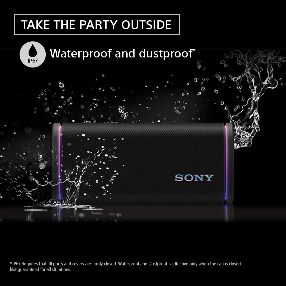 Sony New ULT Field 5 Wireless Bluetooth Speaker, 25hrs Playtime, Massive Bass, Shoulder Strap, Built in Power Bank, IP67 Water & Dustproof, Quick Charge, 360 Party Light, Party Connect - Unboxed