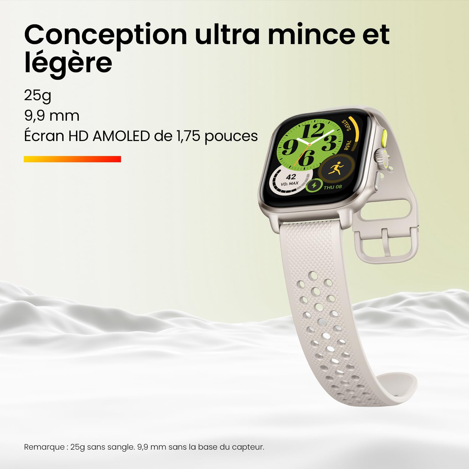 Amazfit Cheetah Lightweight Running 44mm Smart Watch with Dual-Band GPS, Route Navigation & Offline Maps, Personalized Training Plans, HR & SpO2, Music, 5 ATM Waterproof (Square) Winner Champagne