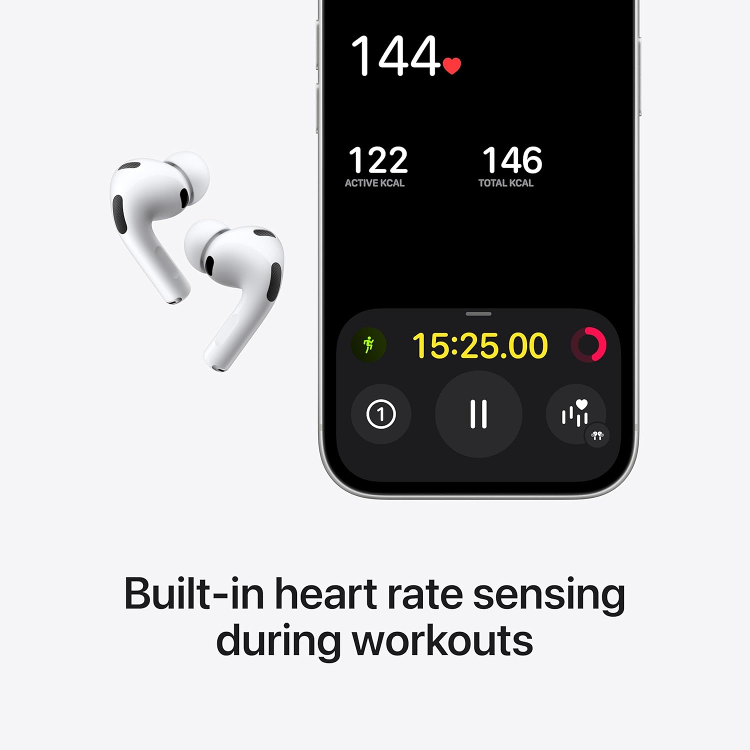 Apple AirPods Pro 3 Wireless Earbuds, Active Noise Cancellation, Live Translation, Heart Rate Sensing, Bluetooth Headphones, Spatial Audio, High-Fidelity Sound, USB-C Charging