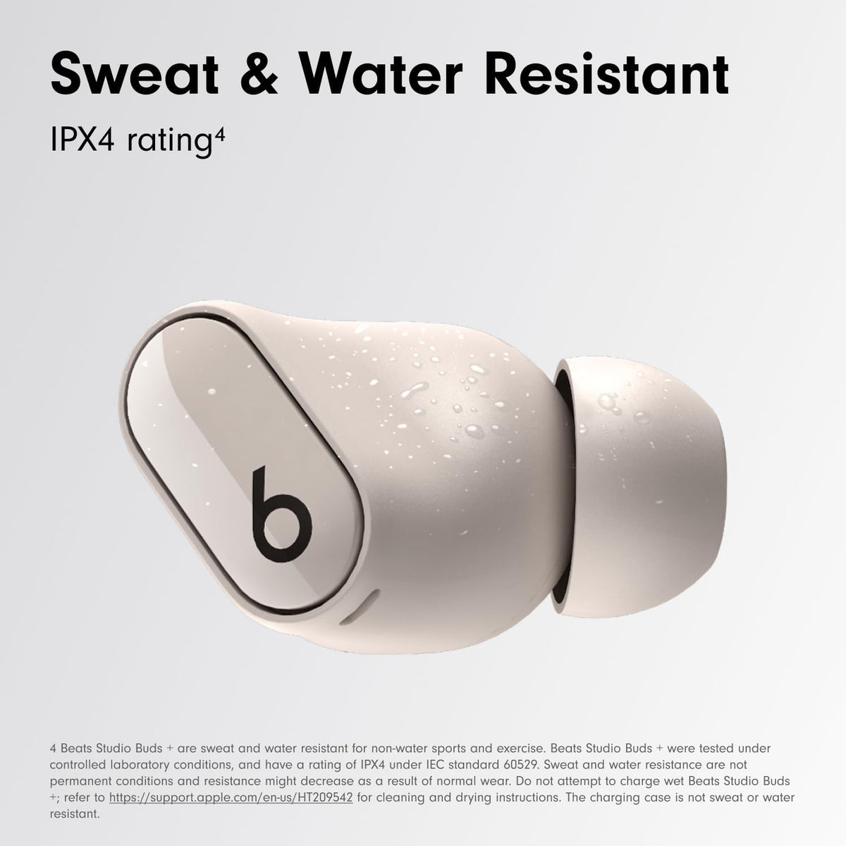 Beats Studio Buds + | True Wireless Noise Cancelling Earbuds, Enhanced Apple & Android Compatibility, Built-in Microphone, Sweat Resistant Bluetooth Headphones, Spatial Audio - Ivory