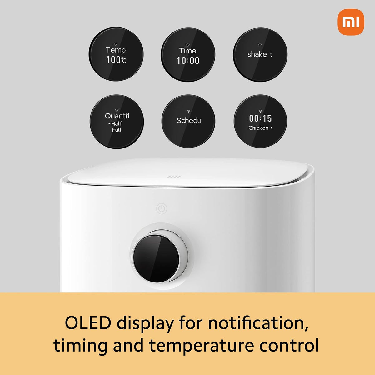 Xiaomi Smart Air Fryer for 4-5 People|90% Less Fat l 1500W Fast Cooking|7 Pre-set Menus|Grill, Bake, Fry, Reheat, Defrost|40-200 C l Dual Speed Technology|Voice Control|90+ Recipe 3.5 liter - Sealed